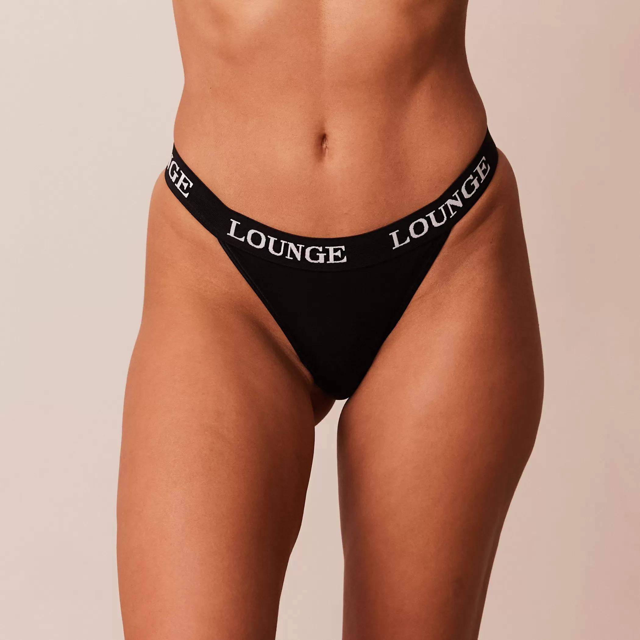 Thongs | Lounge Bamboo Triangle Thong - All Black AllBlack