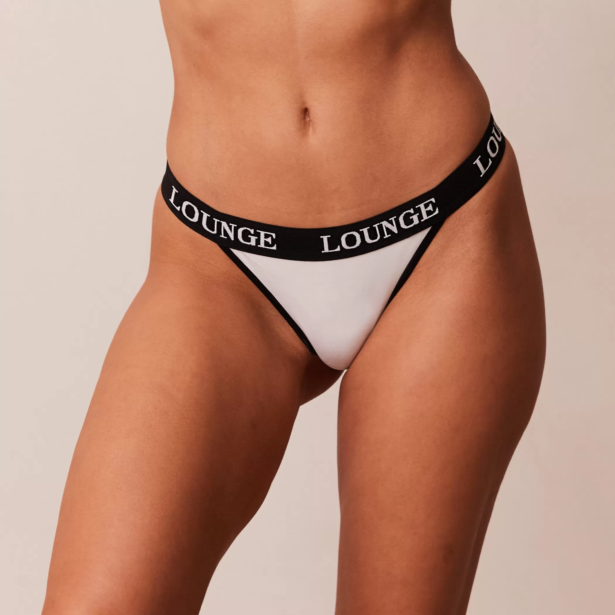 Thongs | Lounge Bamboo Triangle Thong - White