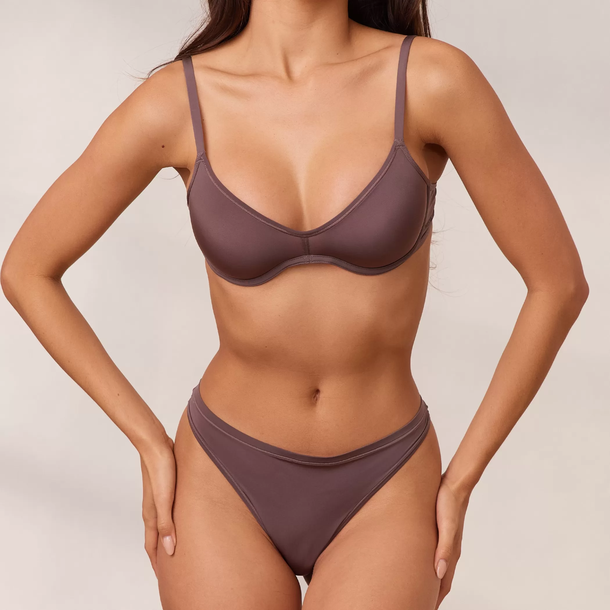 Solutions | Barely There | Lounge Barely There Plunge Bra - Damson