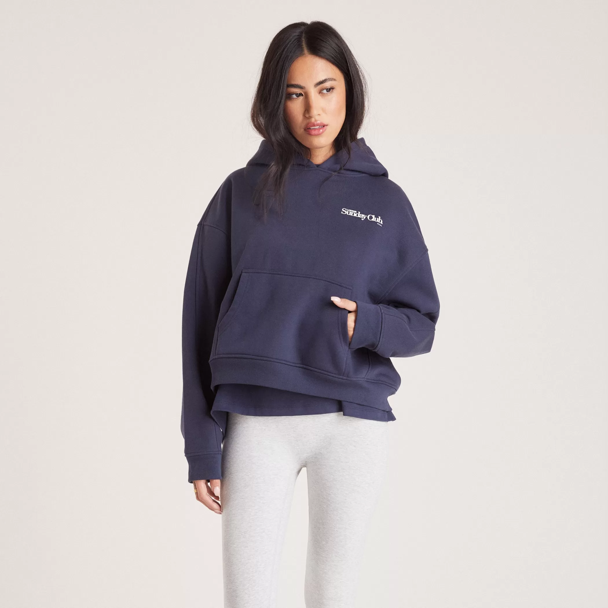Hoodies & Sweatshirts | Sunday Club | Lounge Boxy Hoodie - Ink Blue InkBlue