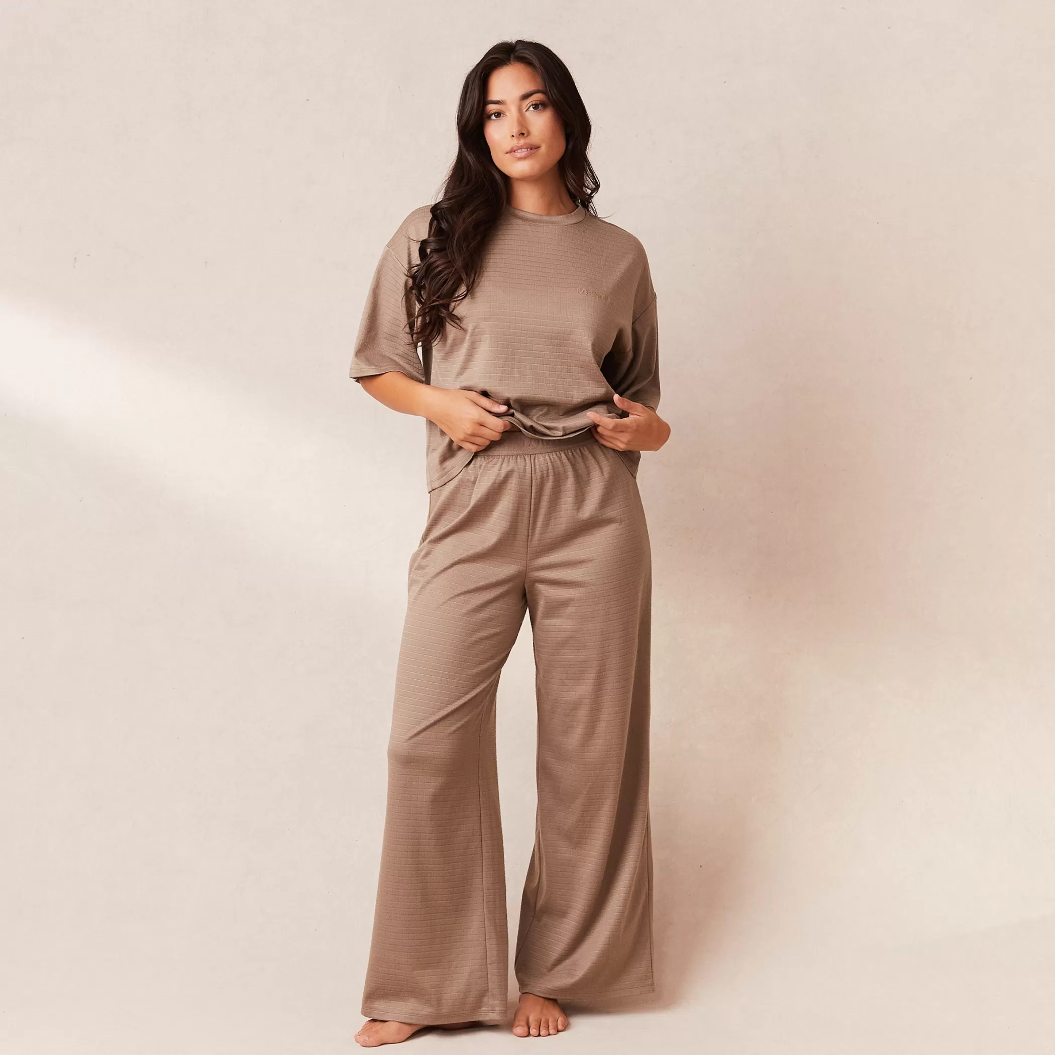 Fleece | Bottoms | Lounge Classic Fleece Oversized Pajama Trousers - Fawn