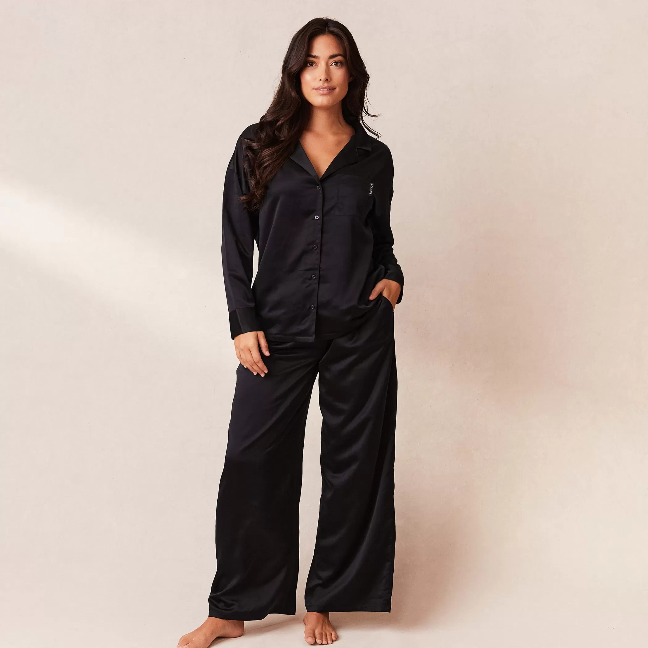 Satin | Sets | Lounge Classic Satin Pajama Pants - Black