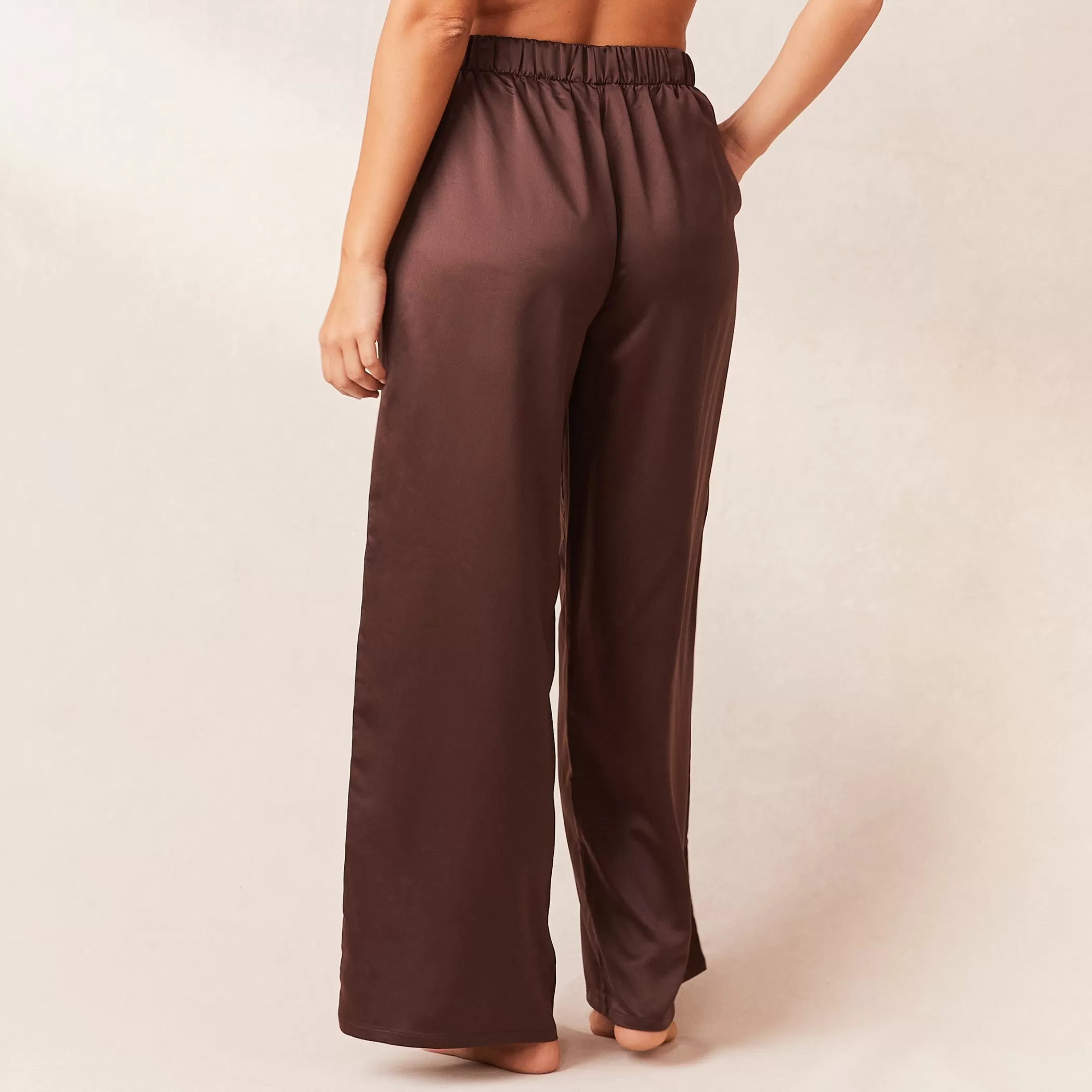 Satin | Sets | Lounge Classic Satin Pajama Pants - Chocolate