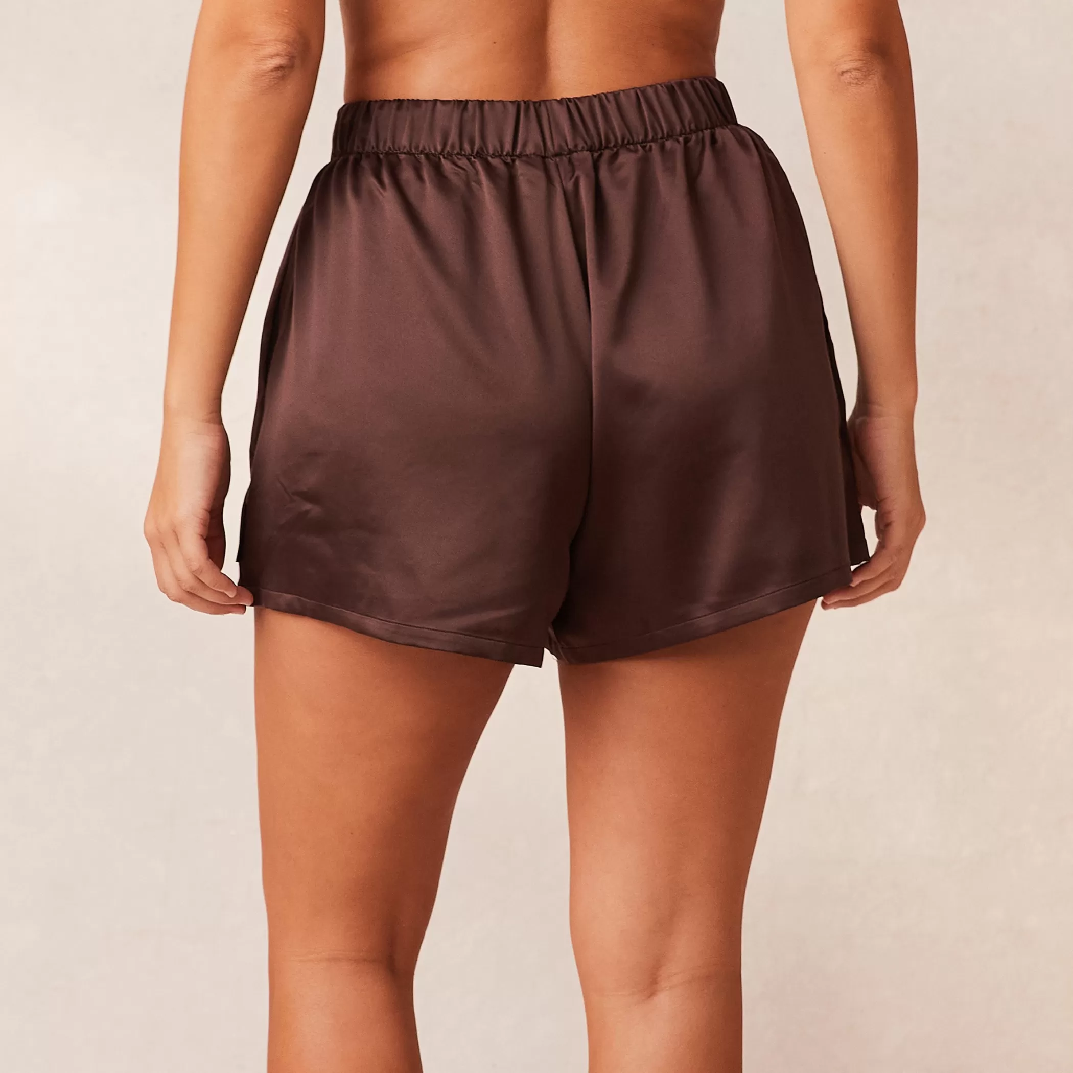 Satin | Bottoms | Lounge Classic Satin Pajama Shorts - Chocolate