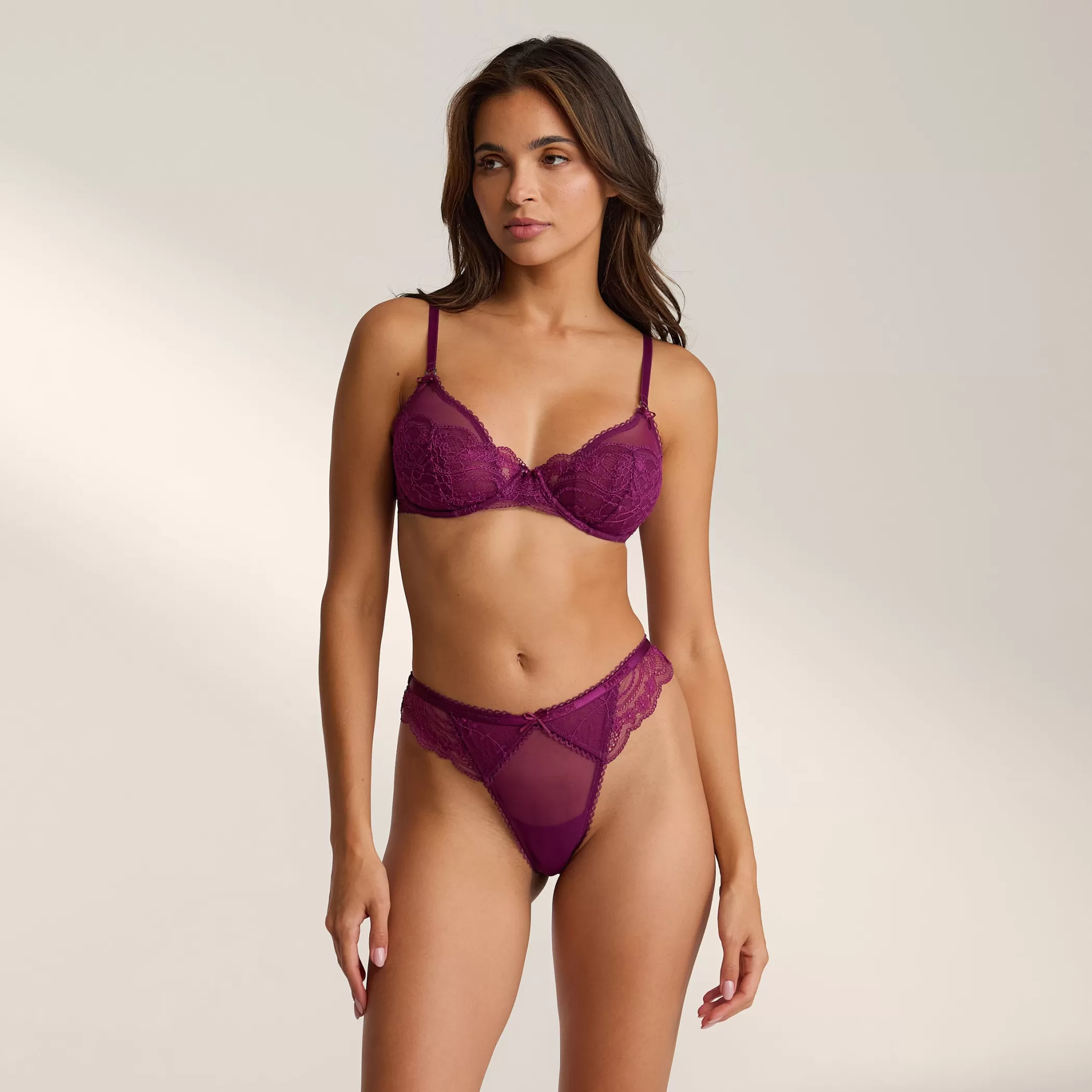 Lingerie | Lounge Confess Balcony Bra - Plum