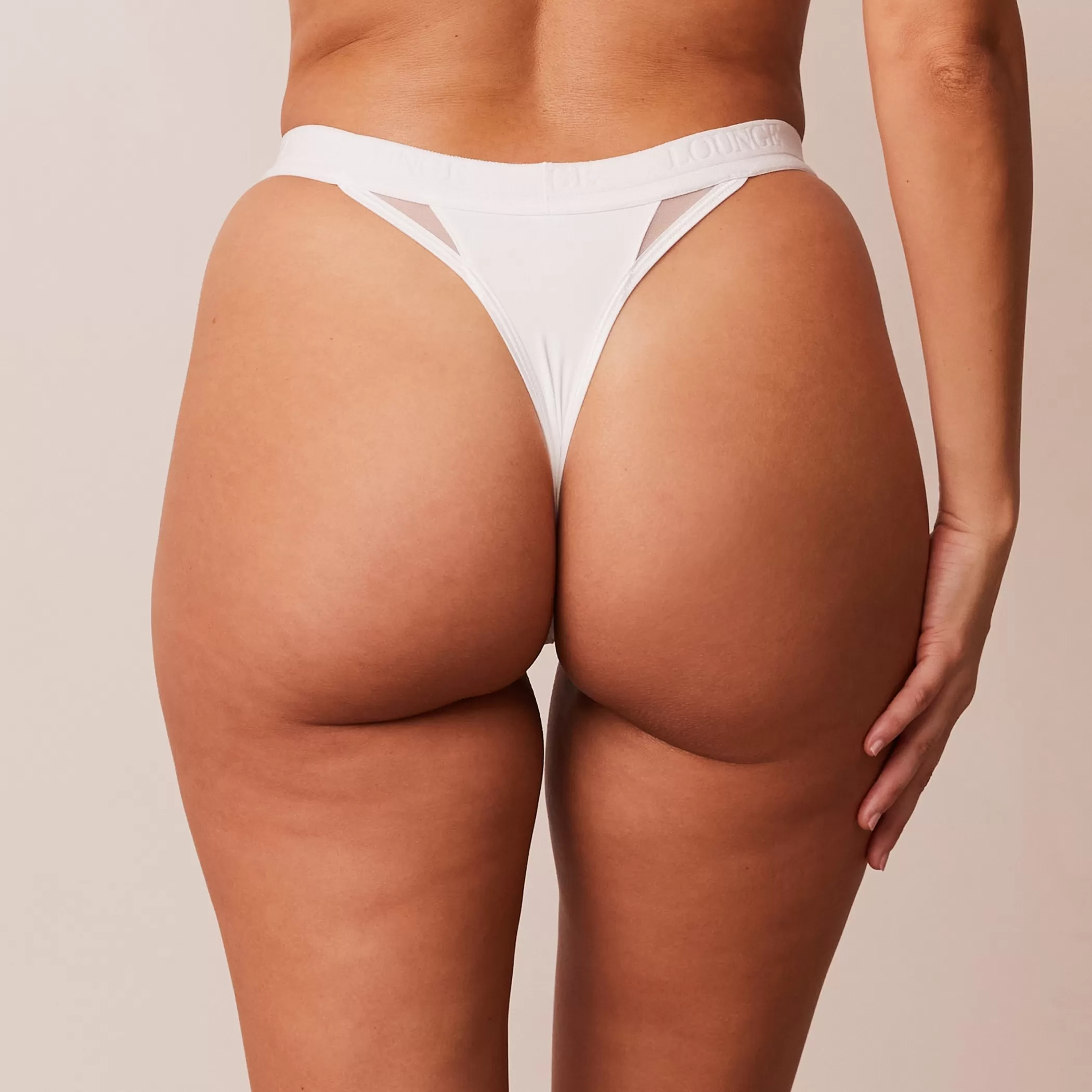 Panties | Lounge Contour Mesh Thong - White