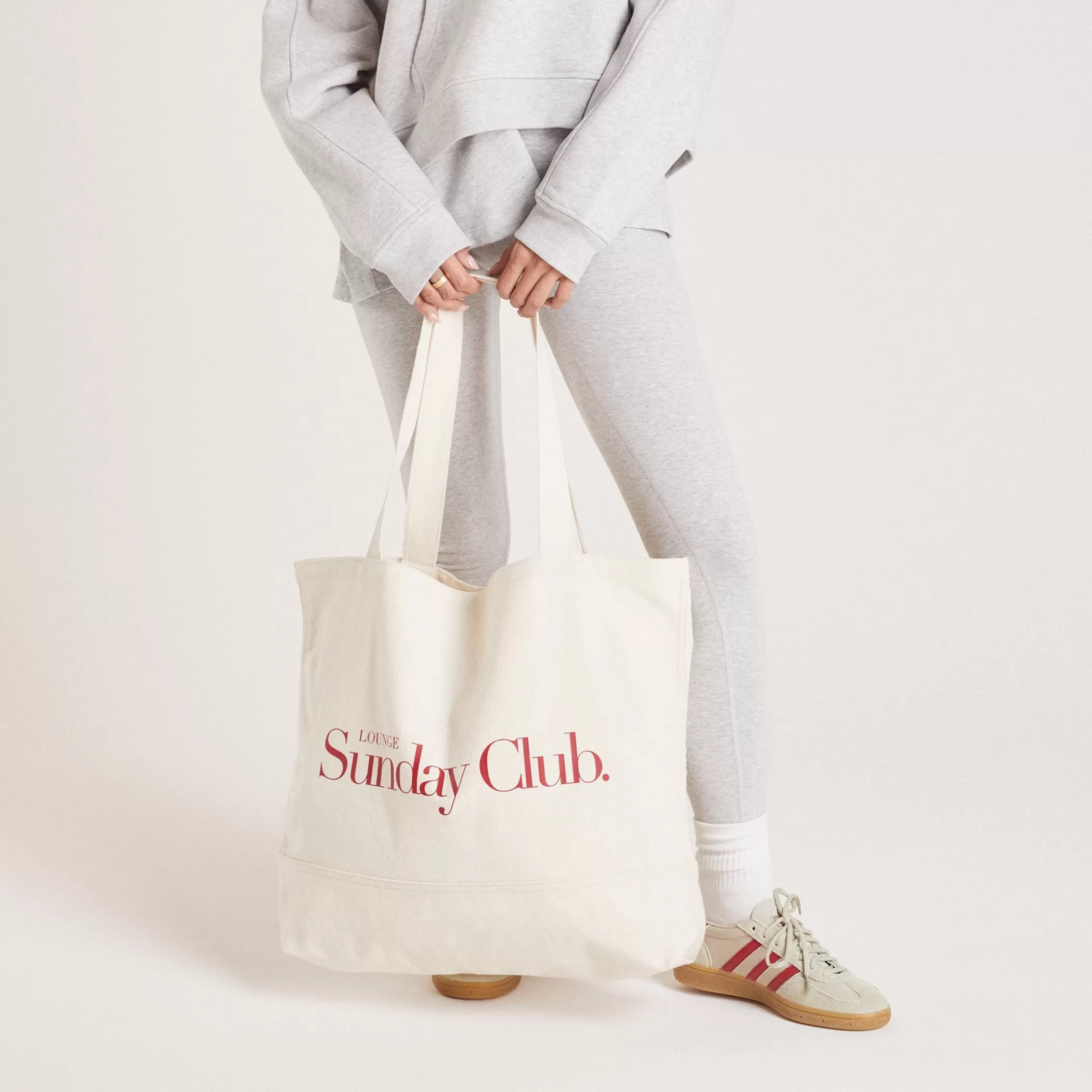 Socks & Accessories | Sunday Club | Lounge Cotton Canvas Tote Bag - Cream