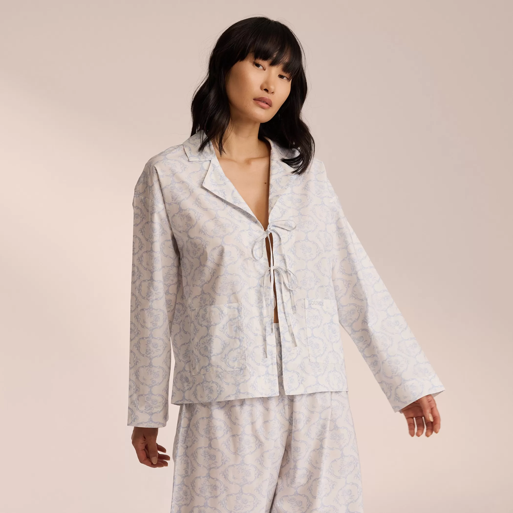 Breakfast Club | Tops | Lounge Cotton Pajama Shirt - Blue