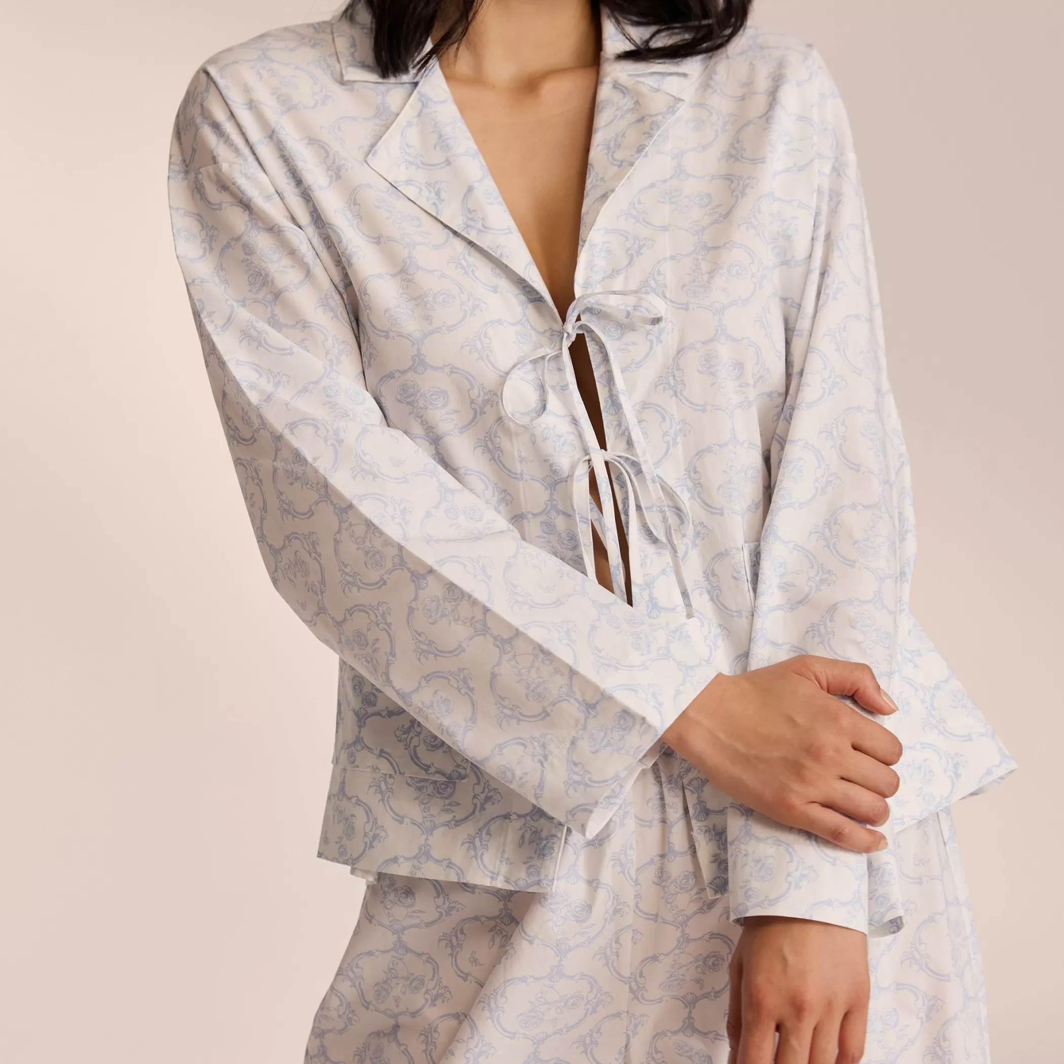 Breakfast Club | Tops | Lounge Cotton Pajama Shirt - Blue