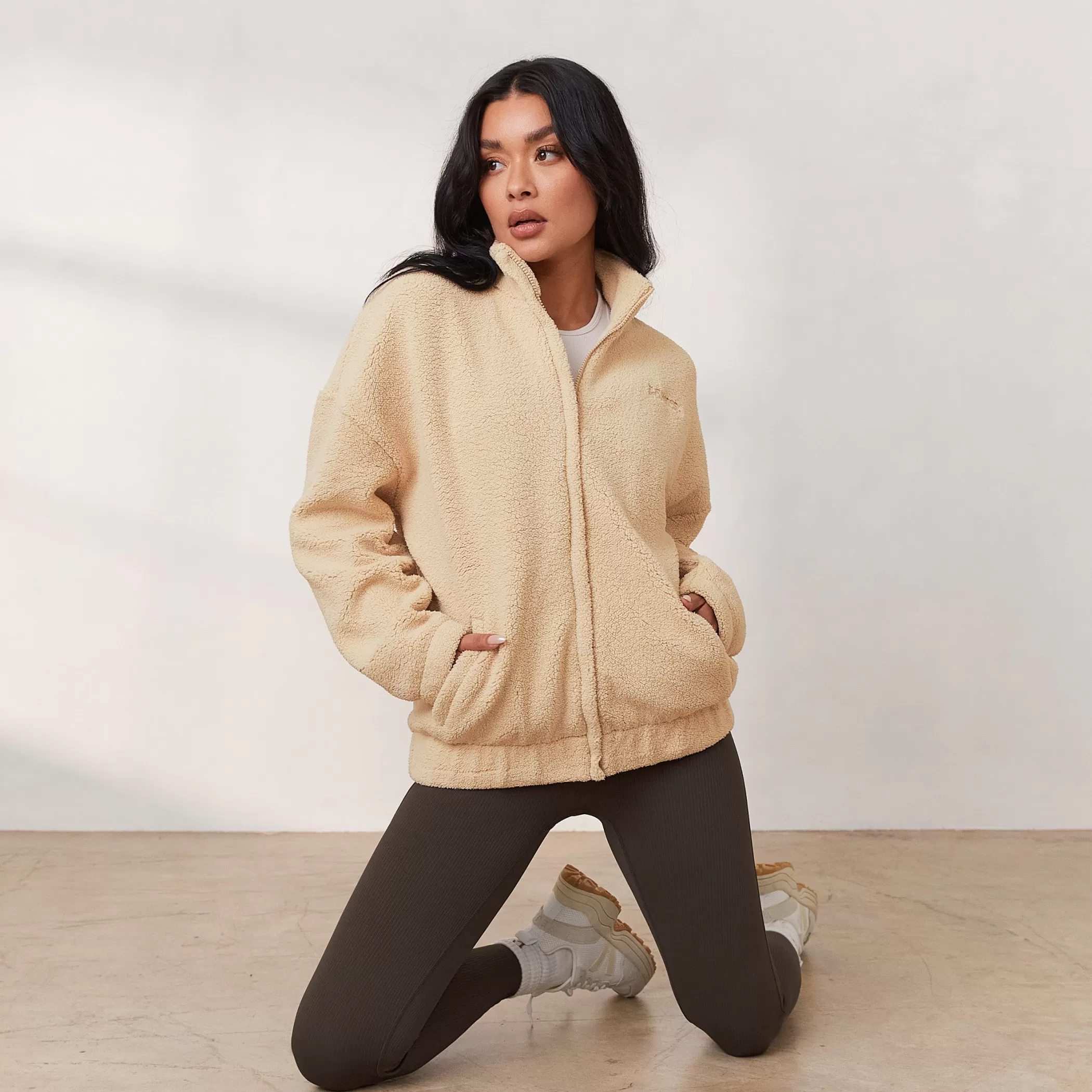 Hoodies & Sweatshirts | Lounge Cozy Zip-Up Fleece Jacket - Cream
