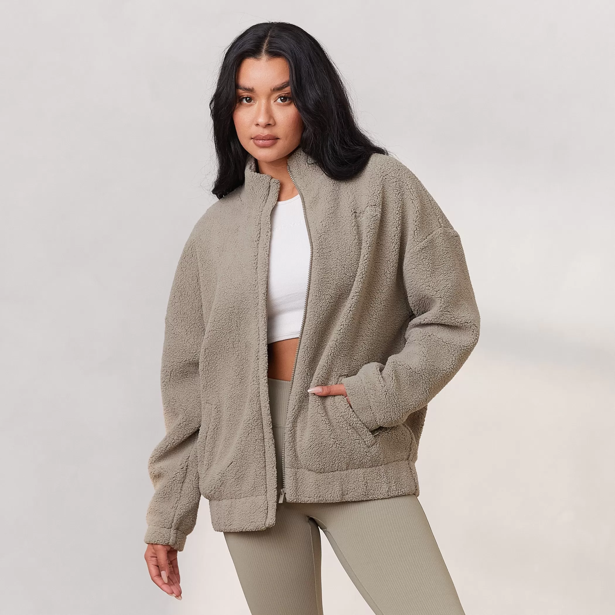 Hoodies & Sweatshirts | Lounge Cozy Zip-Up Fleece Jacket - Oat