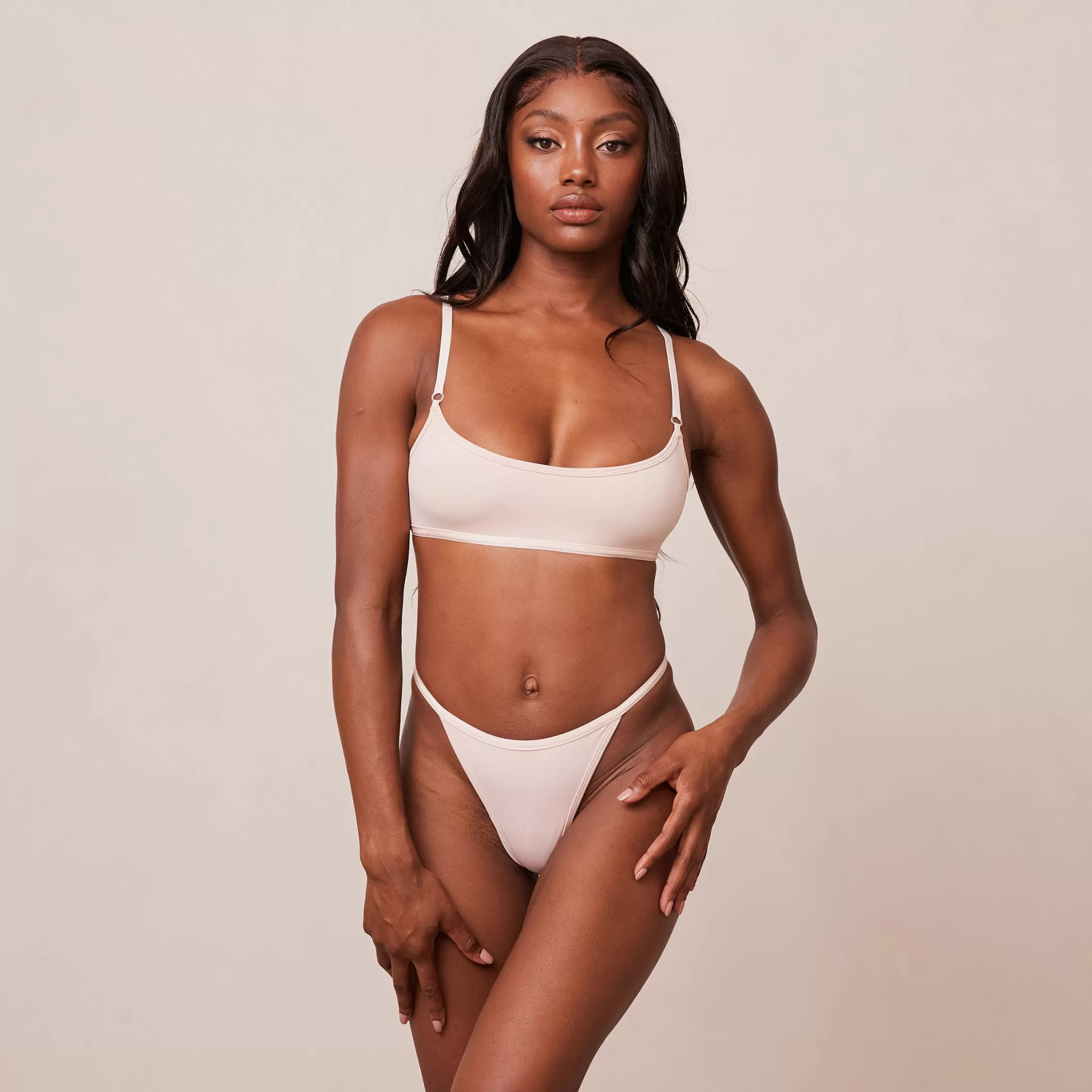 Bras | Lounge Essential Bralette & Thong/Briefs Set - Rose Pink RosePink