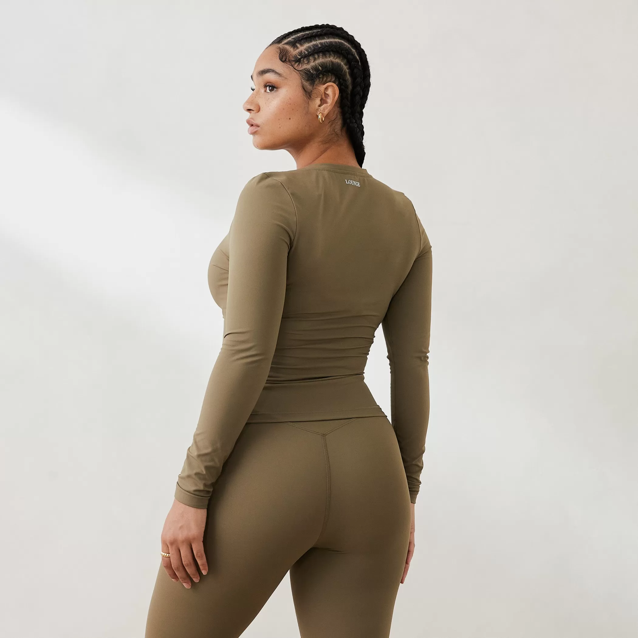 Loungewear | Lounge Essential Long Sleeve Zip-Up Top - Olive