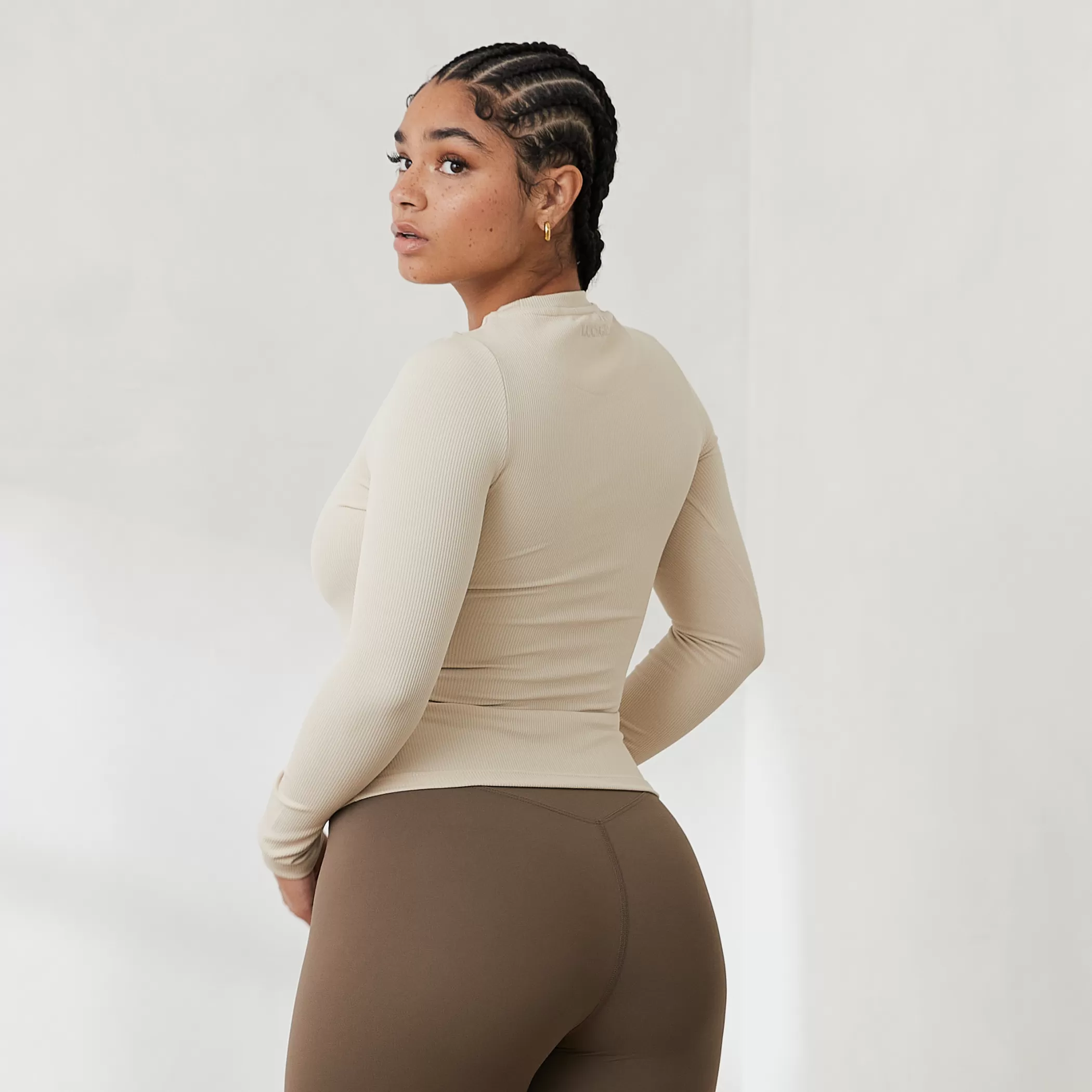 Essential | Loungewear | Lounge Essential Ribbed Long Sleeve Top - Cream