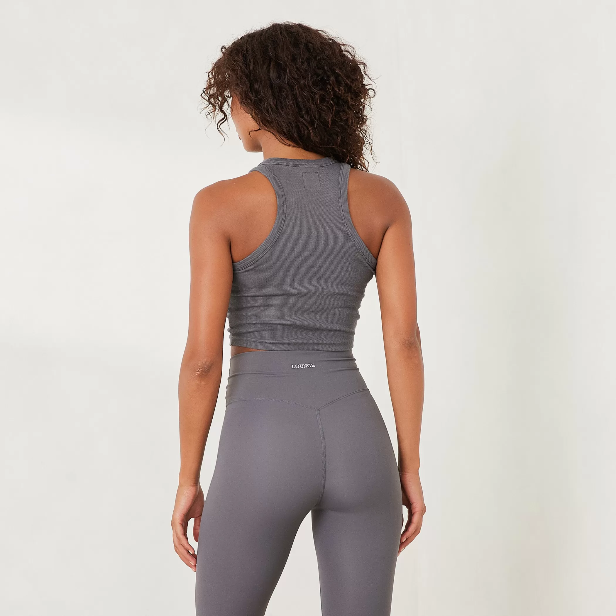 Loungewear | T-shirts & Tops | Lounge Essential Ribbed Racerback Top - Charcoal