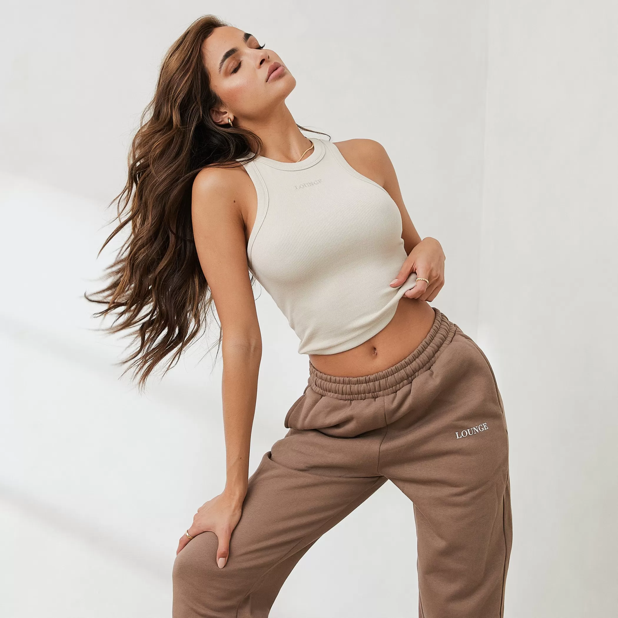 Essential | Loungewear | Lounge Essential Ribbed Racerback Top - Cream