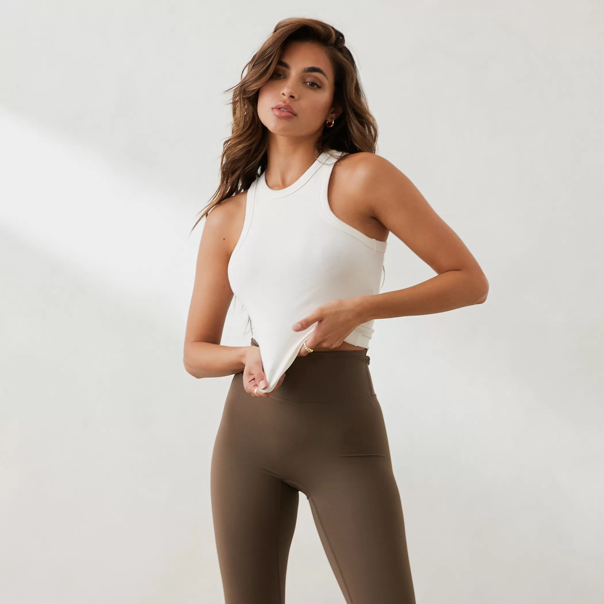 Essential | Loungewear | Lounge Essential Ribbed Racerback Top - Off White OffWhite