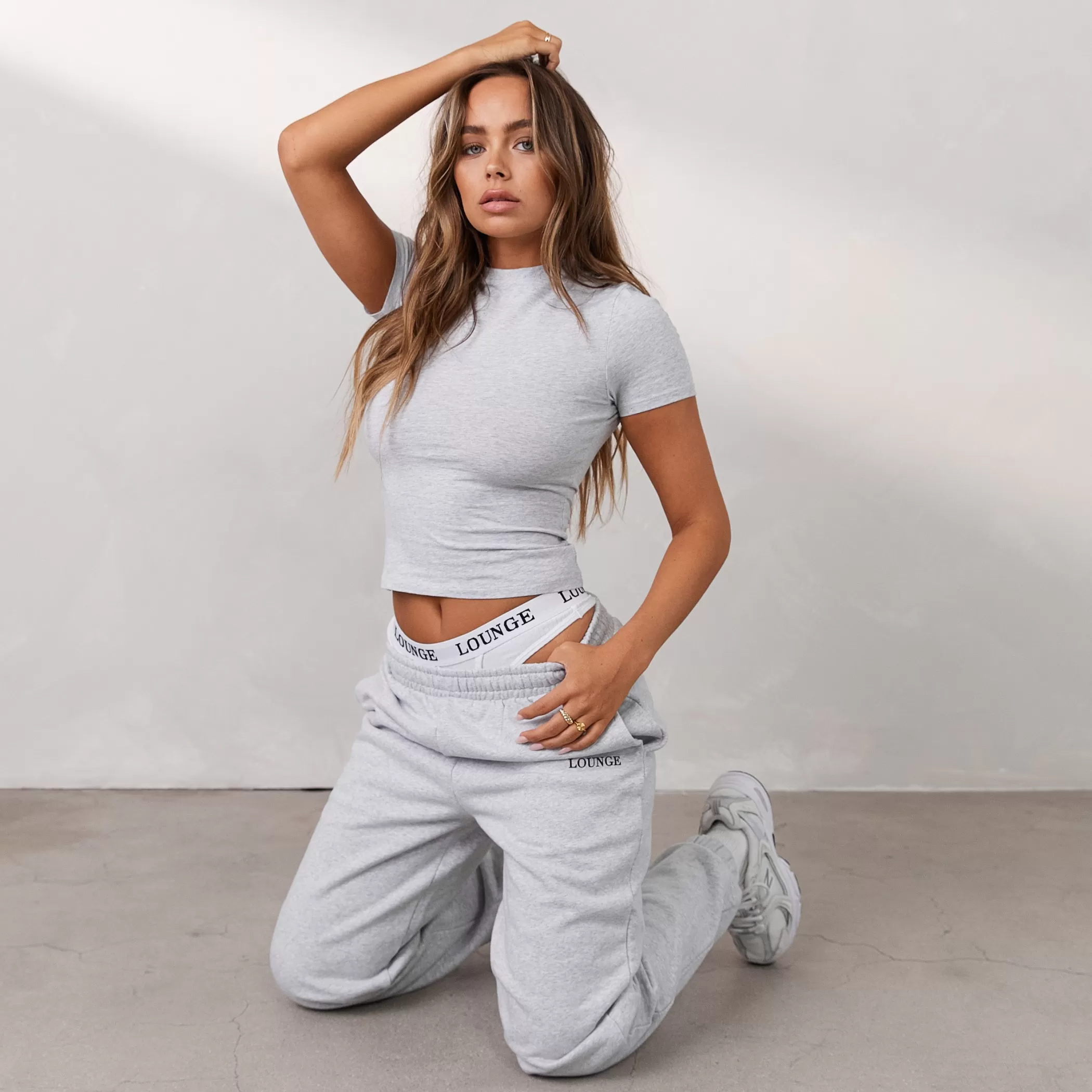 Essential | Loungewear | Lounge Essential Short Sleeve Fitted T-Shirt - Frost Melange FrostMelange