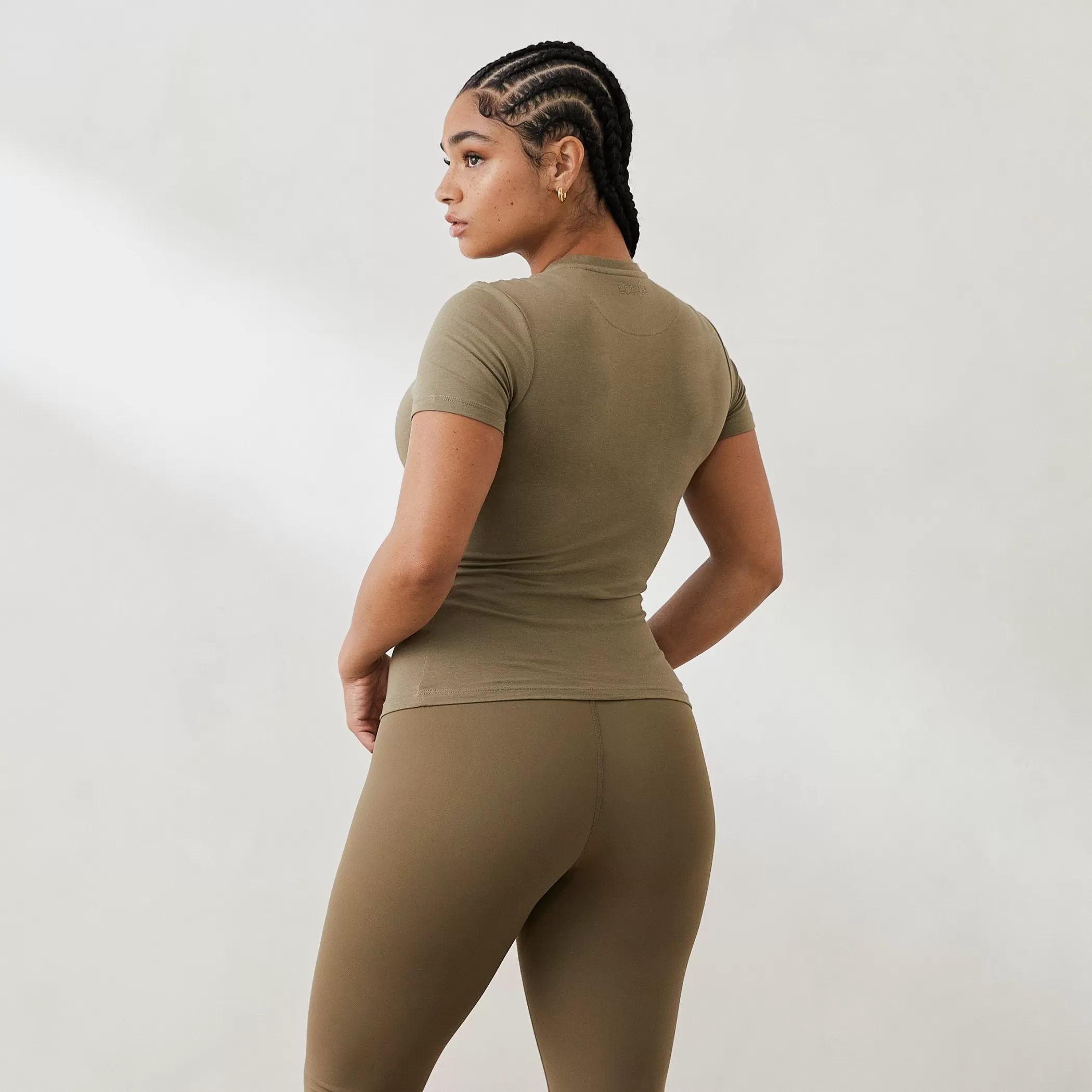 Loungewear | T-shirts & Tops | Lounge Essential Short Sleeve Fitted T-Shirt - Olive