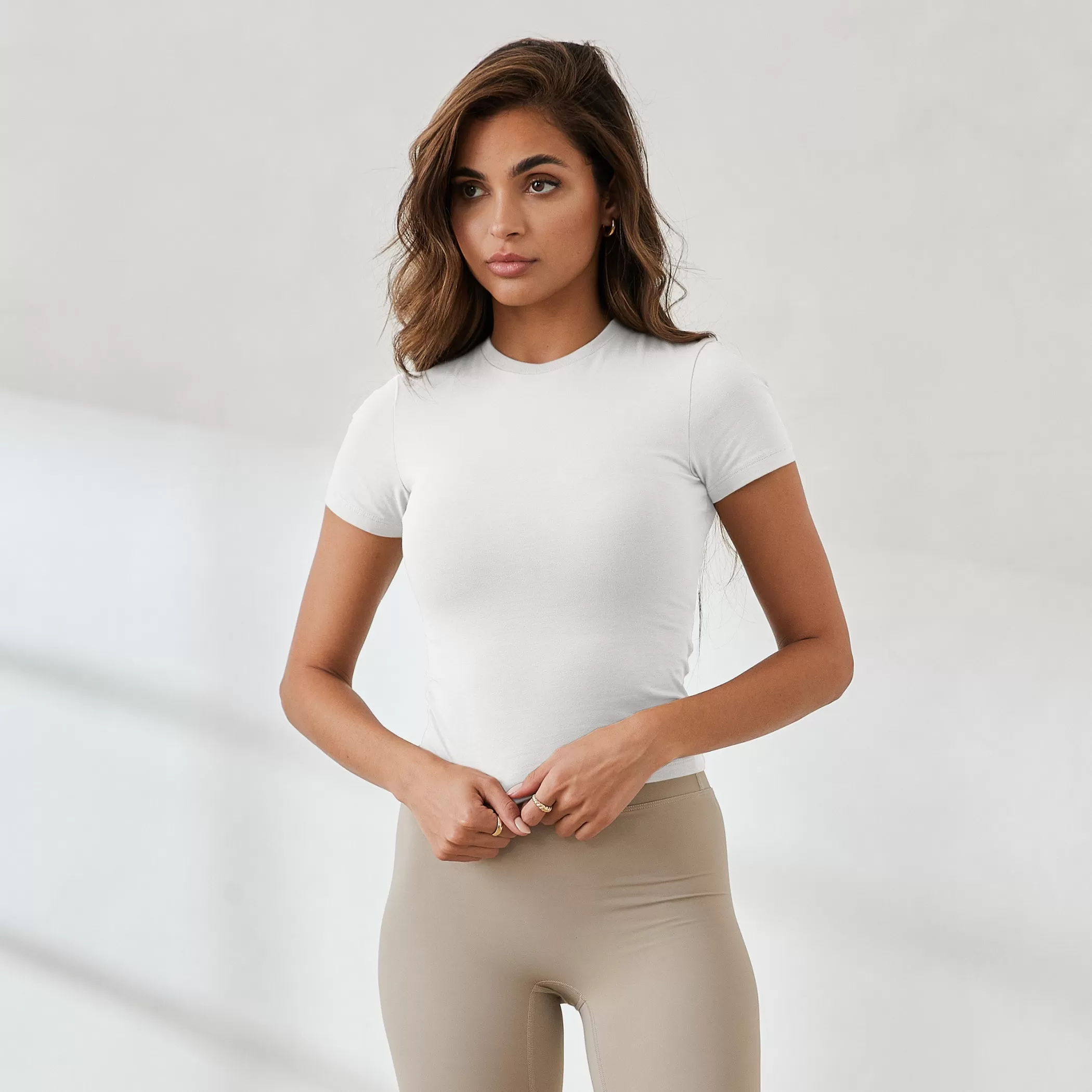 T-shirts & Tops | Lounge Essential Short Sleeve Fitted T-Shirt - White