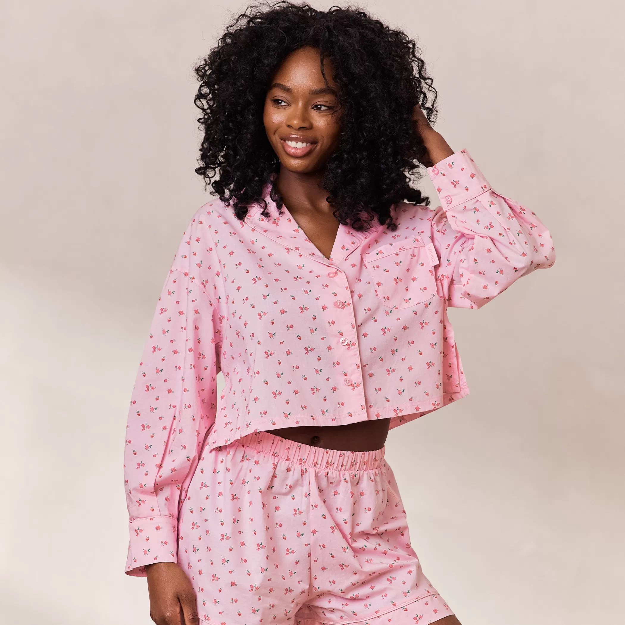 Breakfast Club | Tops | Lounge Floral Pajama Shirt - Pink Print PinkPrint