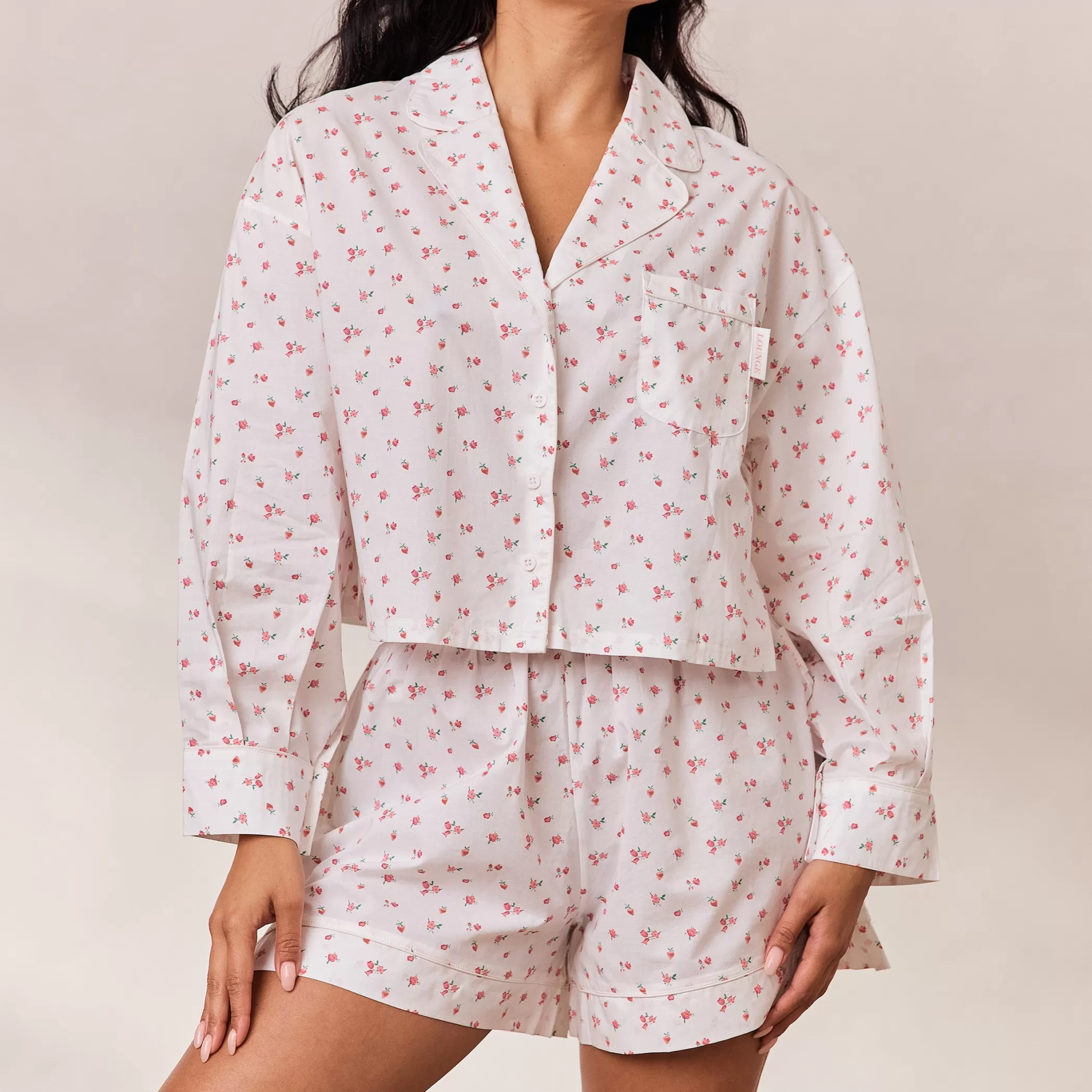 Tops | Sets | Lounge Floral Pajama Shirt - White Print WhitePrint