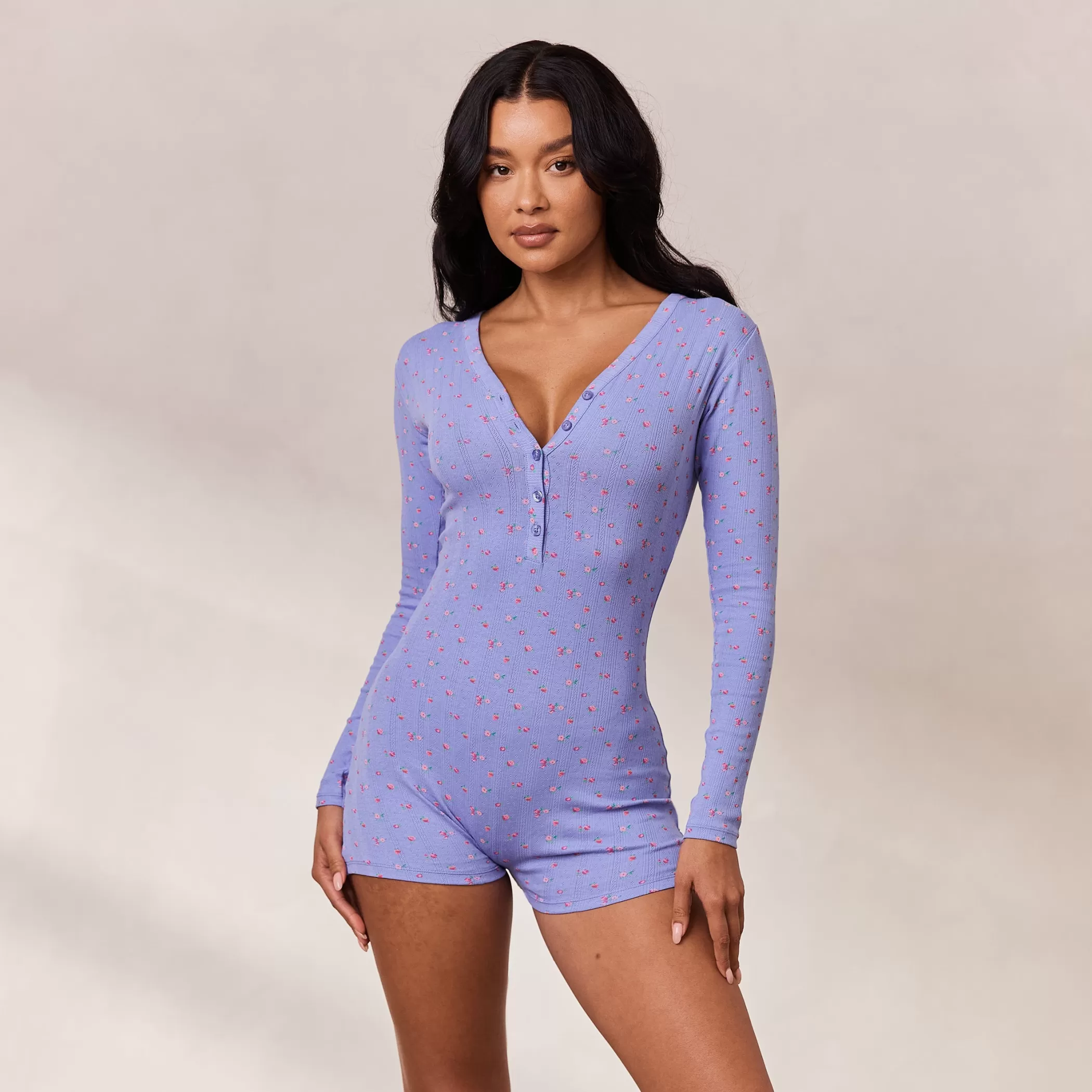 Breakfast Club | Sets | Lounge Floral Romper - Blue Print BluePrint