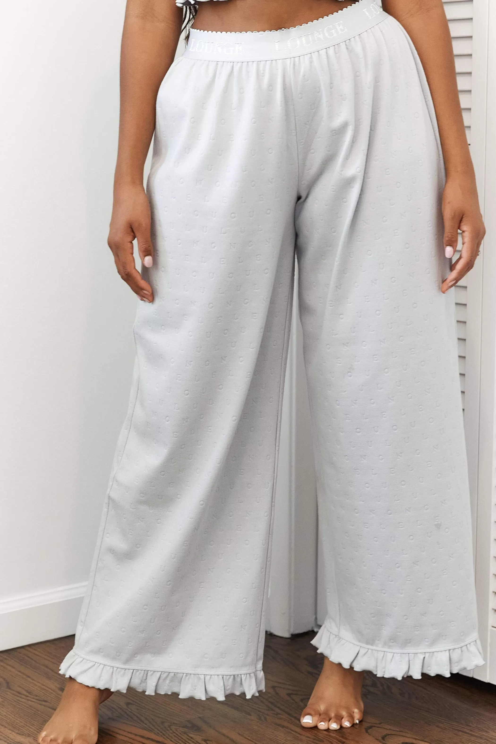 Sleep | Lounge Frill Pajama Trousers - Frost