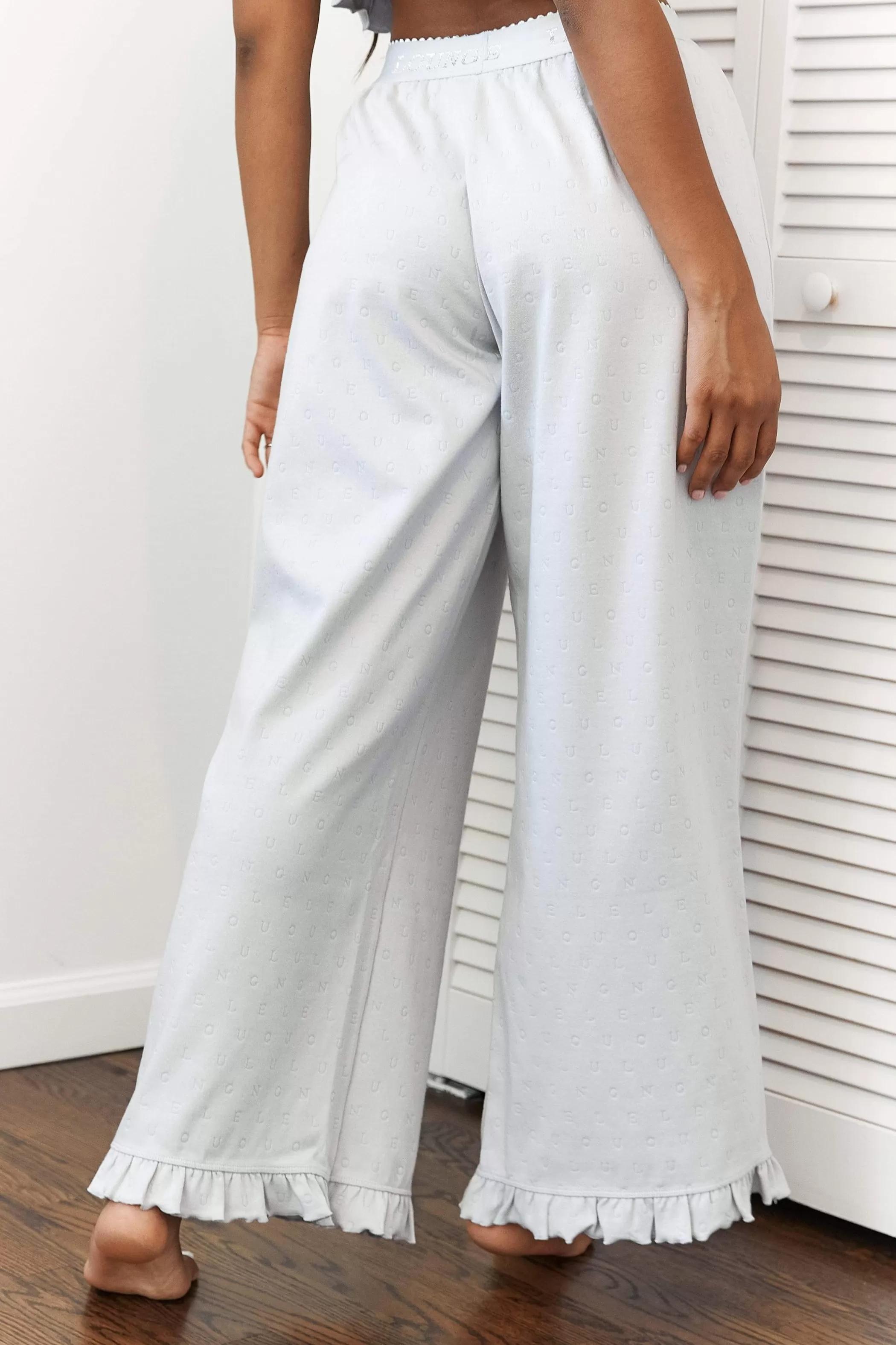 Sleep | Lounge Frill Pajama Trousers - Frost