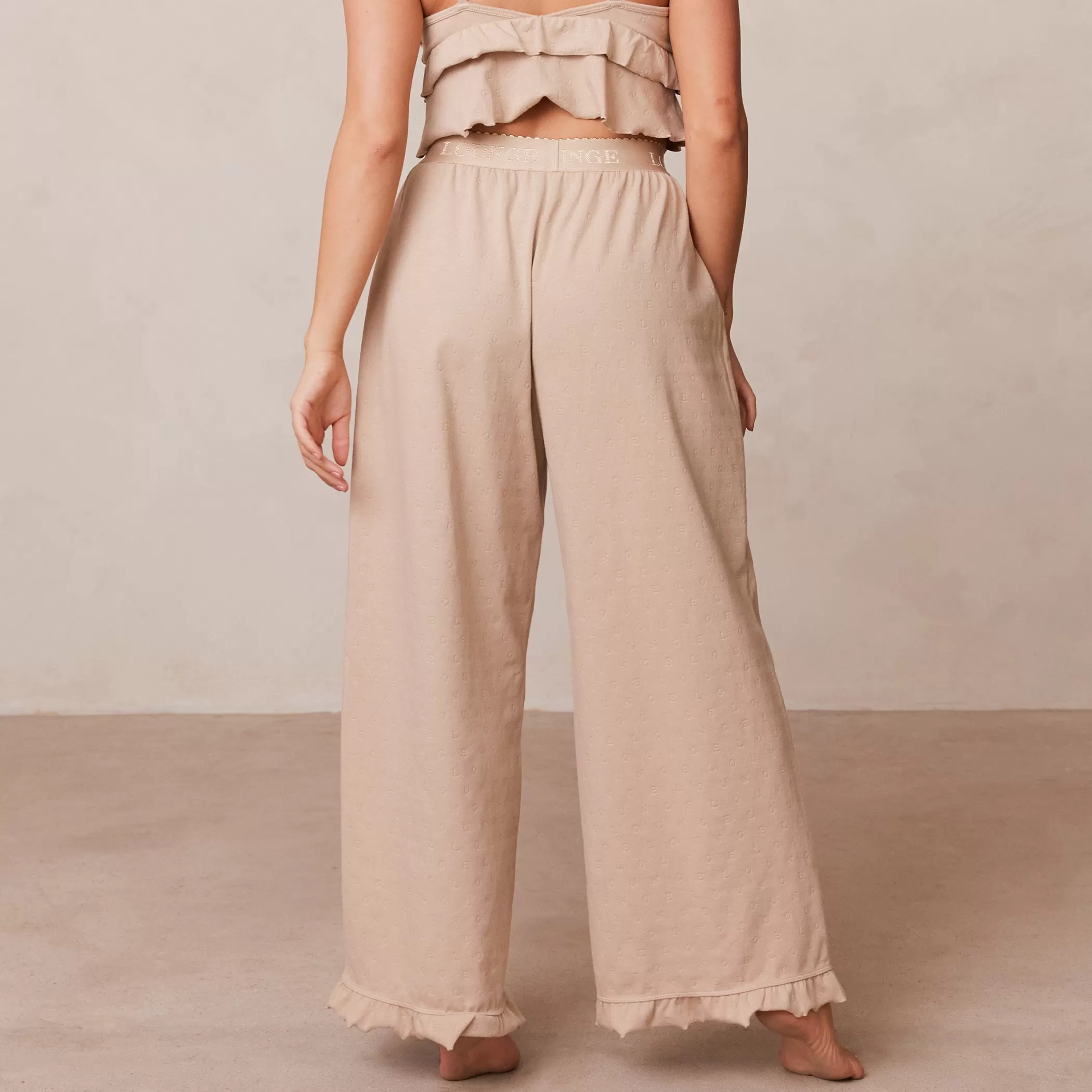 Sleep | Lounge Frill Pajama Trousers - Mink