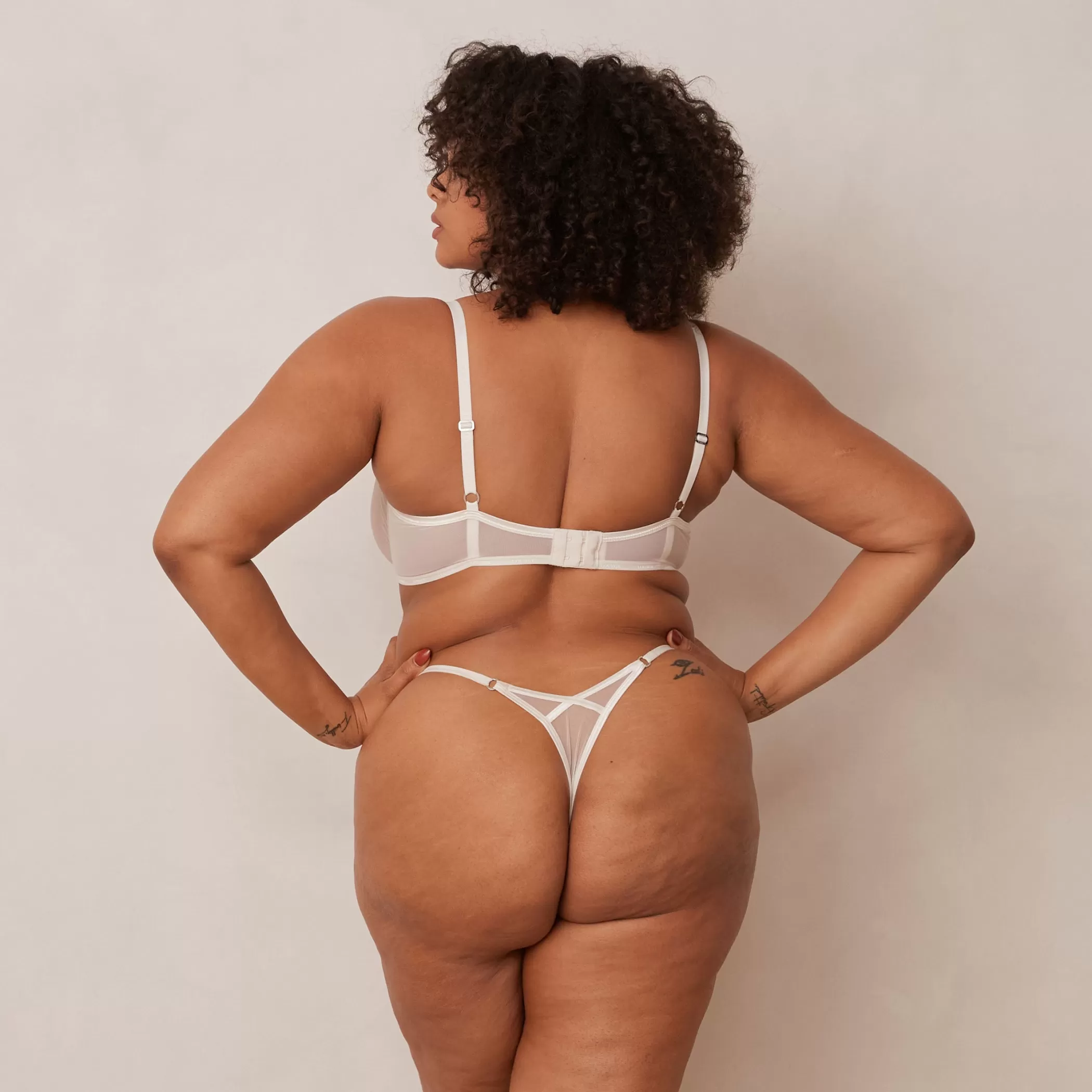 Bras | Lounge Illustration Balcony Bra & Thong/Briefs Set - Pearl