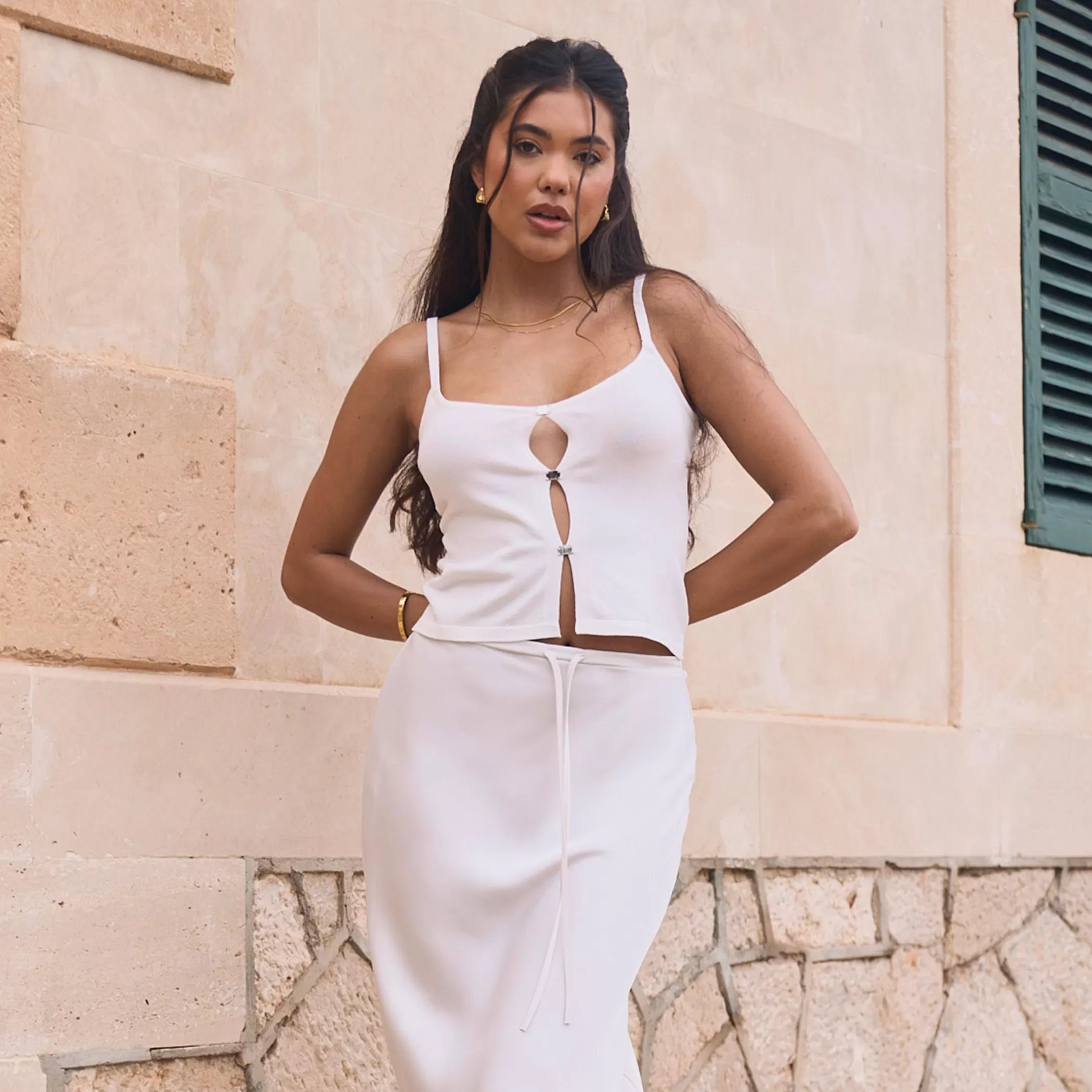 Endless Summer | T-shirts & Tops | Lounge Knitted Cami Top - Off White OffWhite