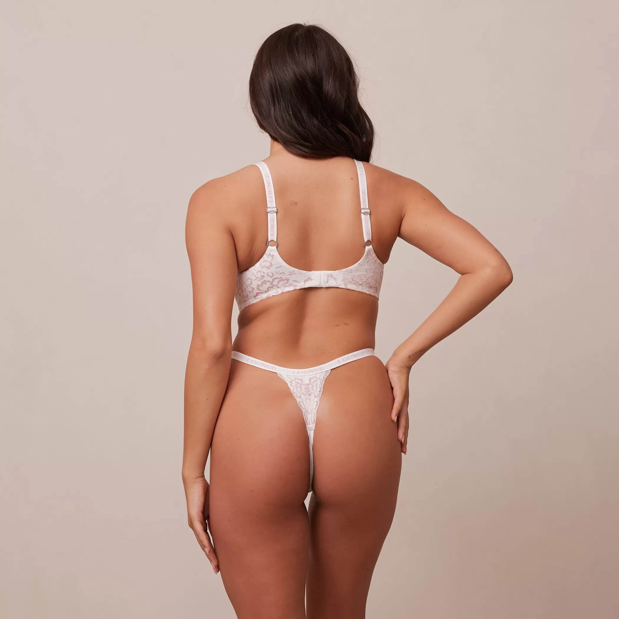 Bras | Lounge Lace Magic Bra & Thong Set - White
