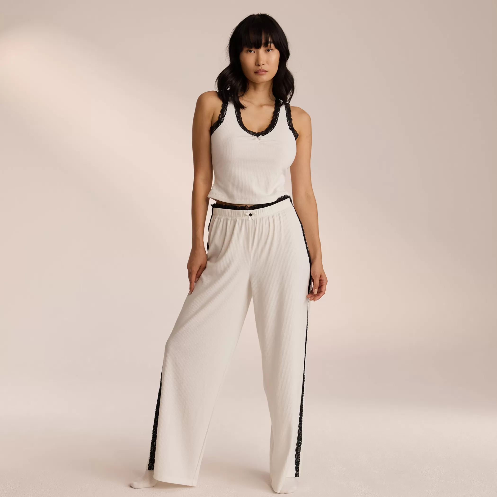 Breakfast Club | Bottoms | Lounge Lace Pajama Pants - White