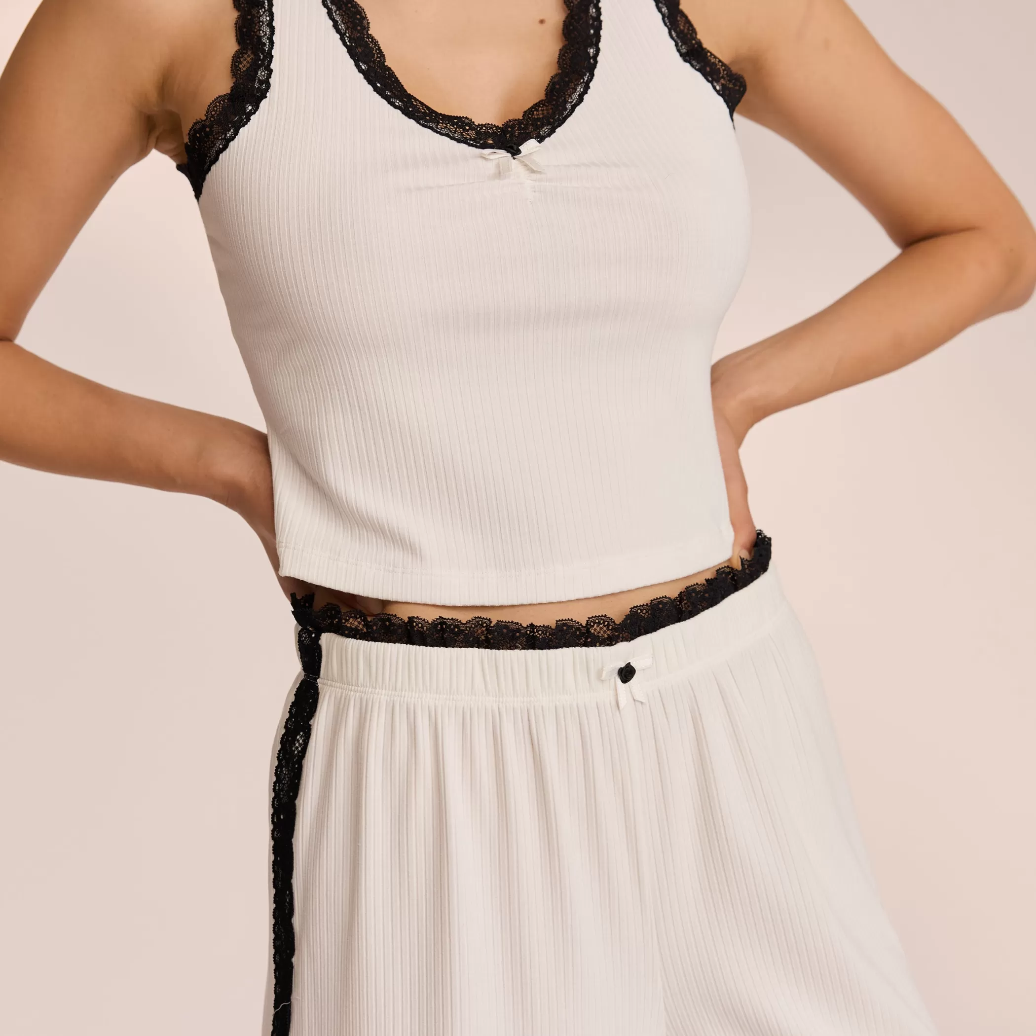 Breakfast Club | Bottoms | Lounge Lace Pajama Pants - White