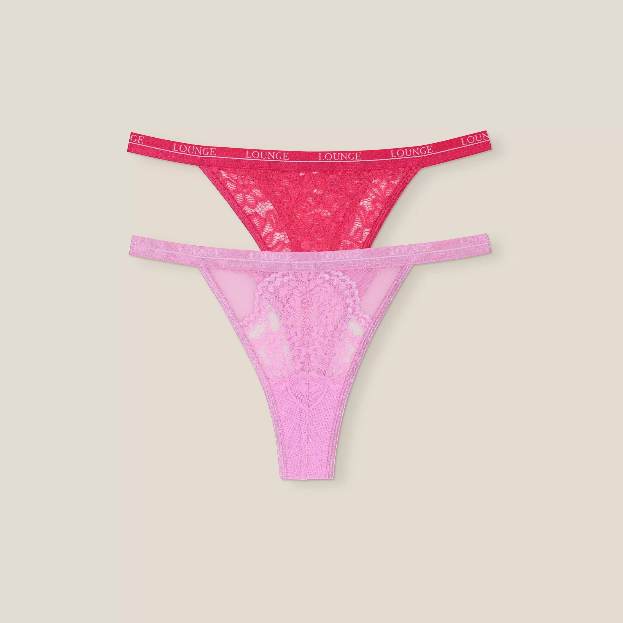 Panties | Lounge Limited Edition Blossom/Balcony Thong (2 Pack) - Pink