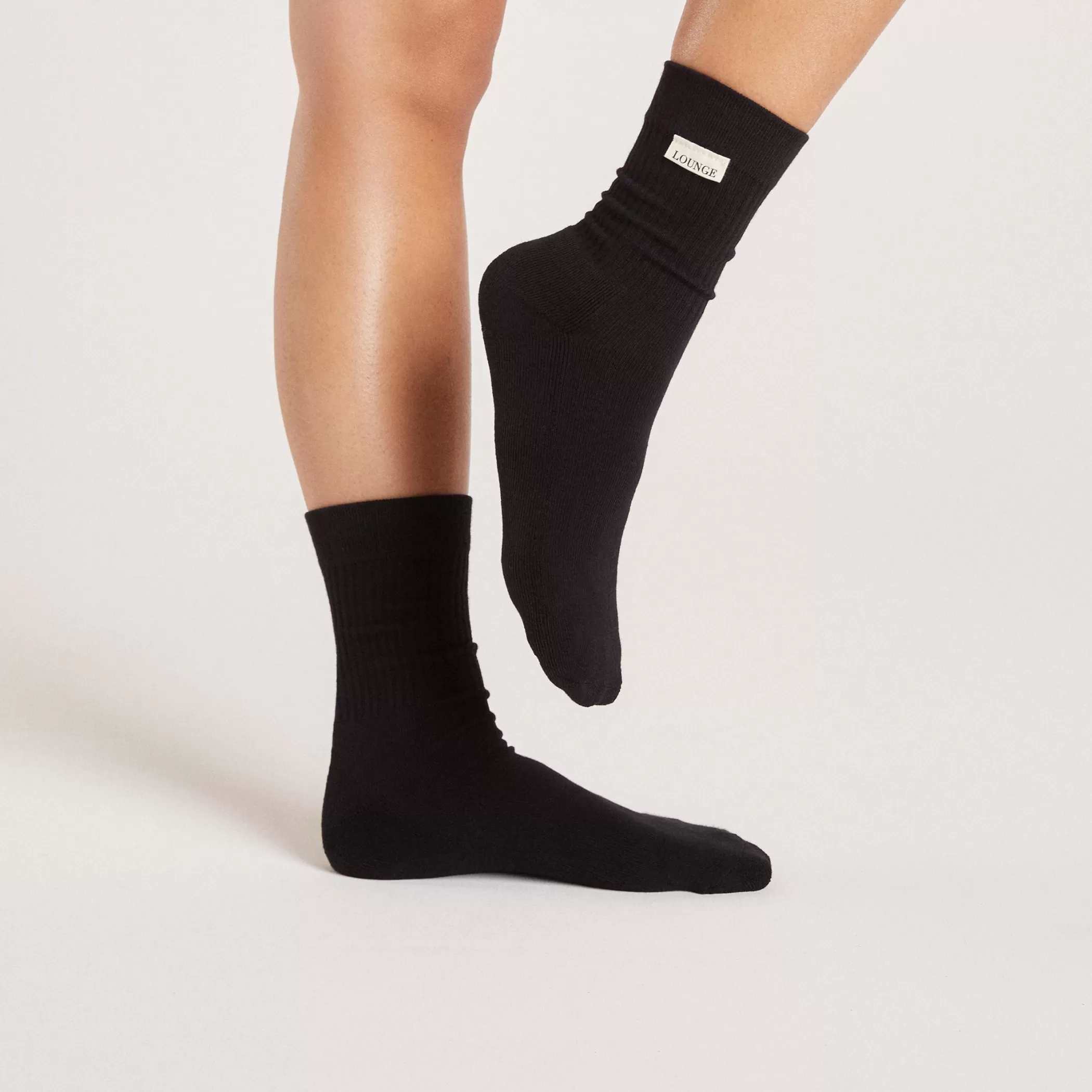 Socks & Accessories | Sunday Club | Lounge Logo Crew Socks (2 Pack) - Black
