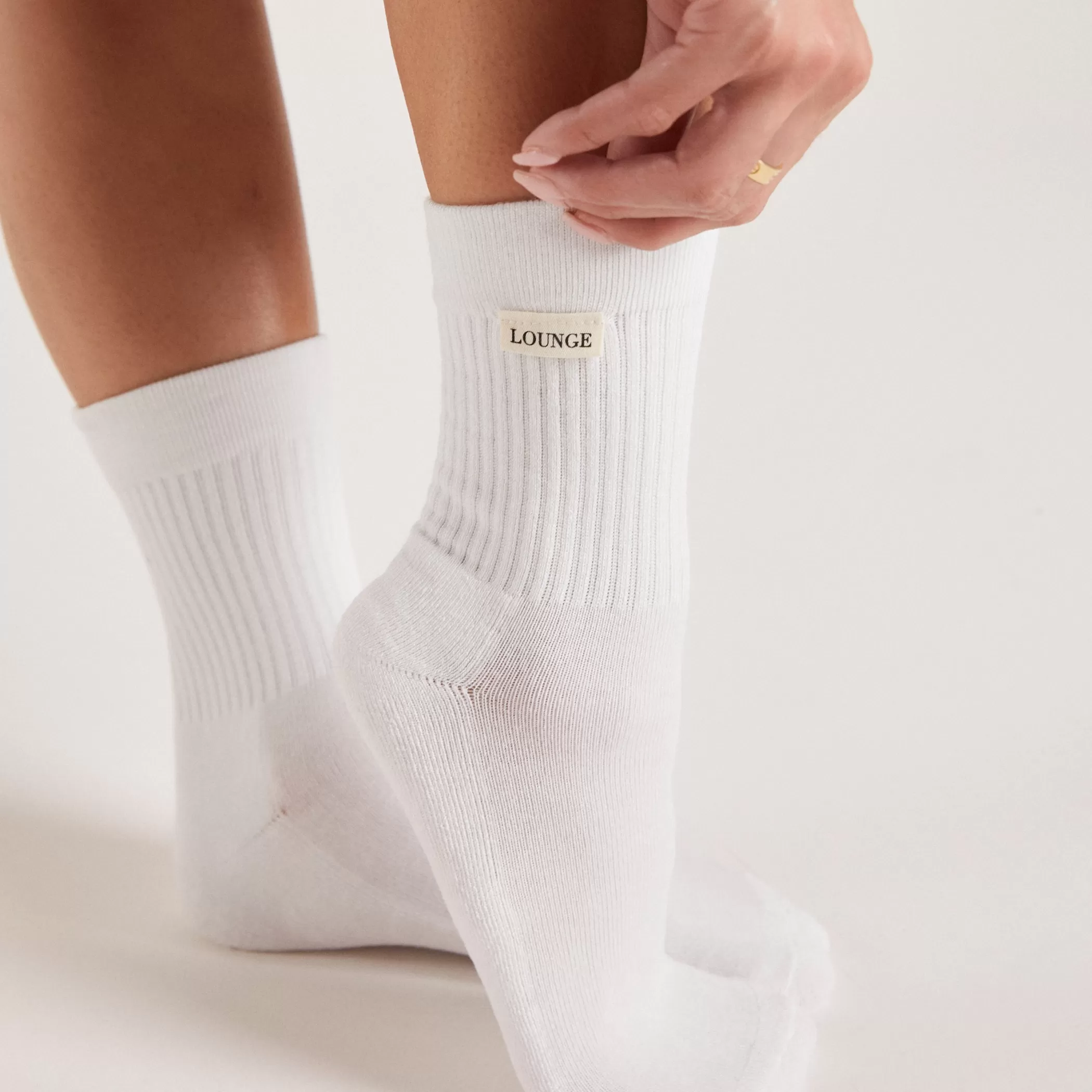 Socks & Accessories | Sunday Club | Lounge Logo Crew Socks (2 Pack) - White
