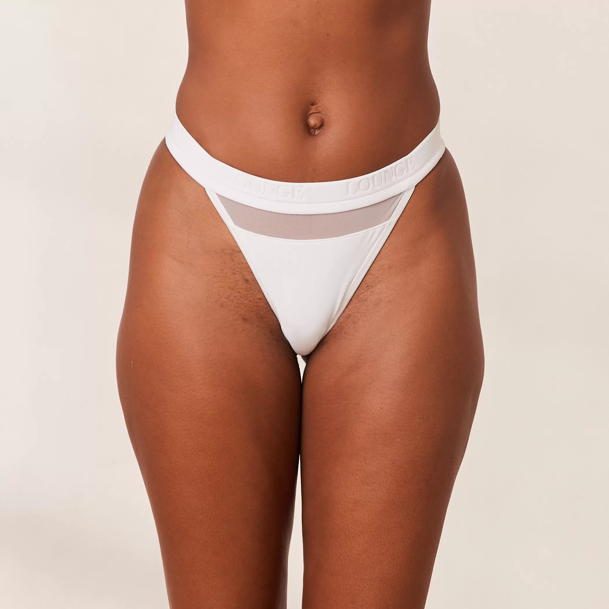 Panties | Lounge Mesh Thong - White