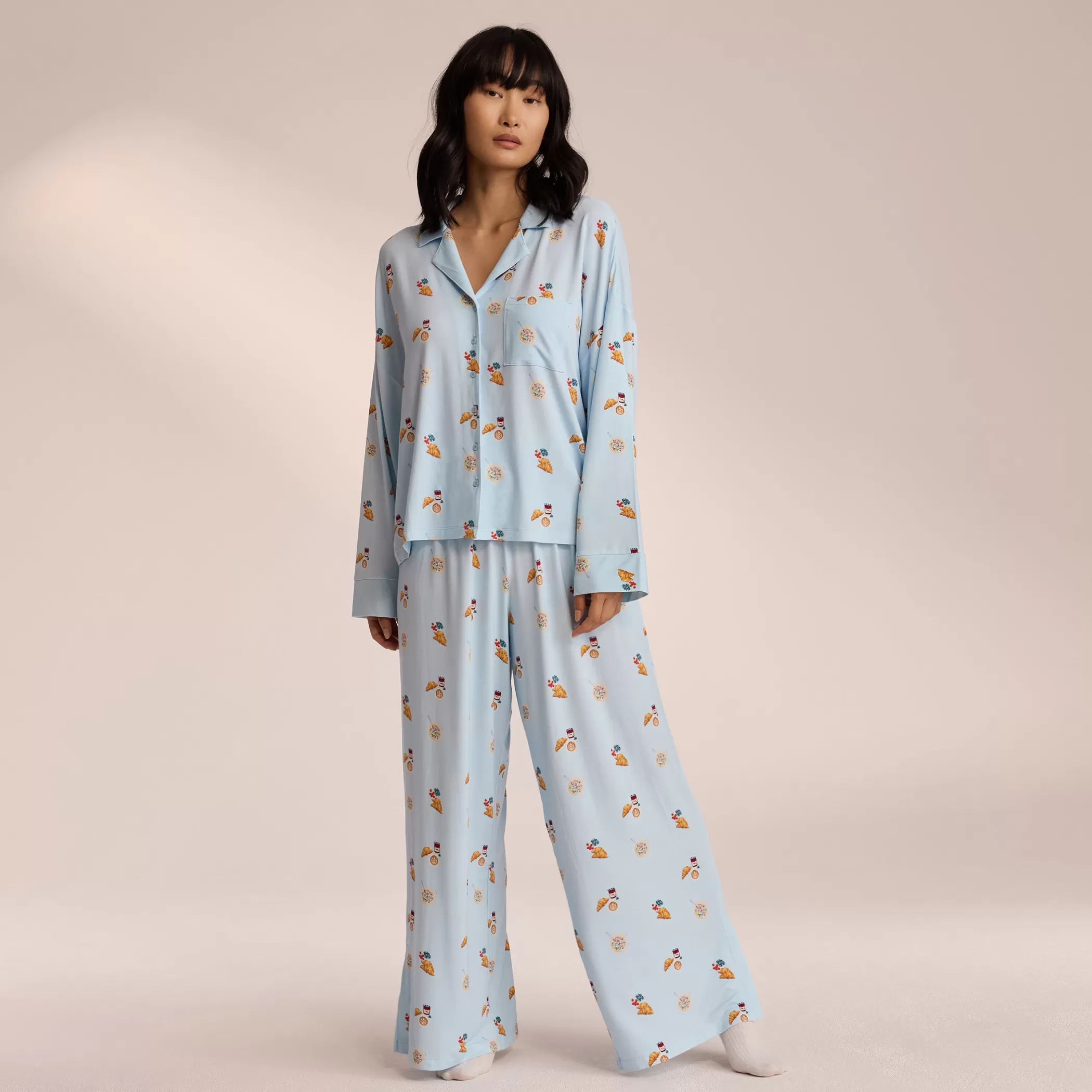 Breakfast Club | Bottoms | Lounge Modal Pajama Pants - Blue