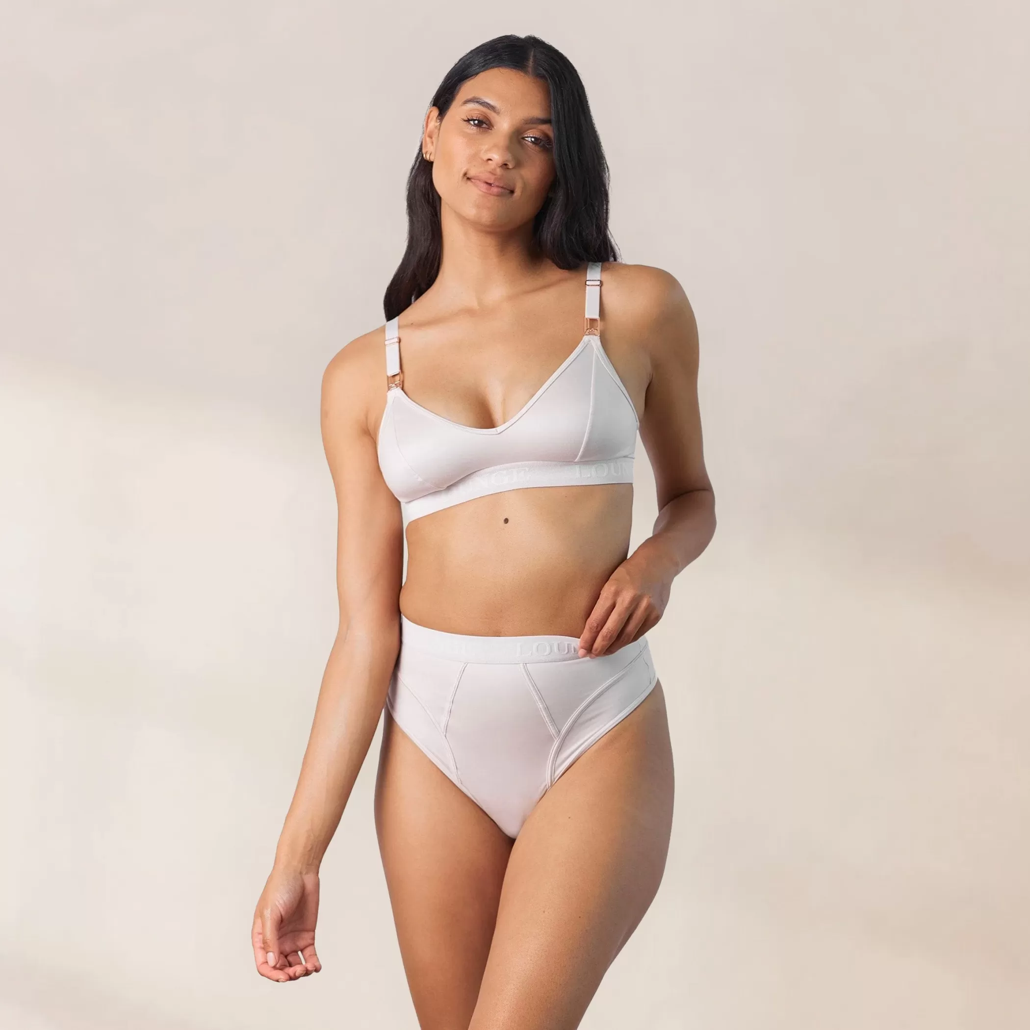 Nurture | Bralettes | Lounge Nurture Nursing Bra & Thong/Briefs Set - Cream