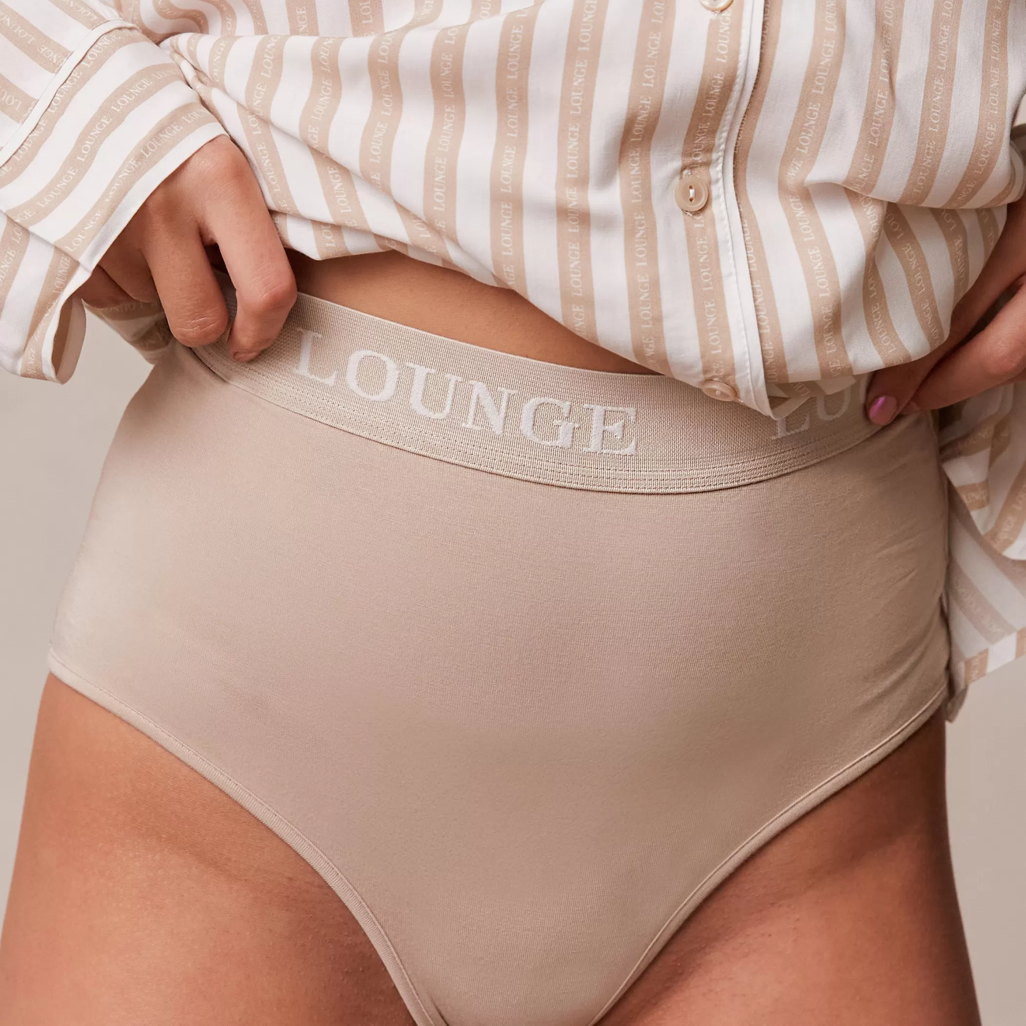 Sleep | Lounge Pinstripe Pajama Briefs - Mink