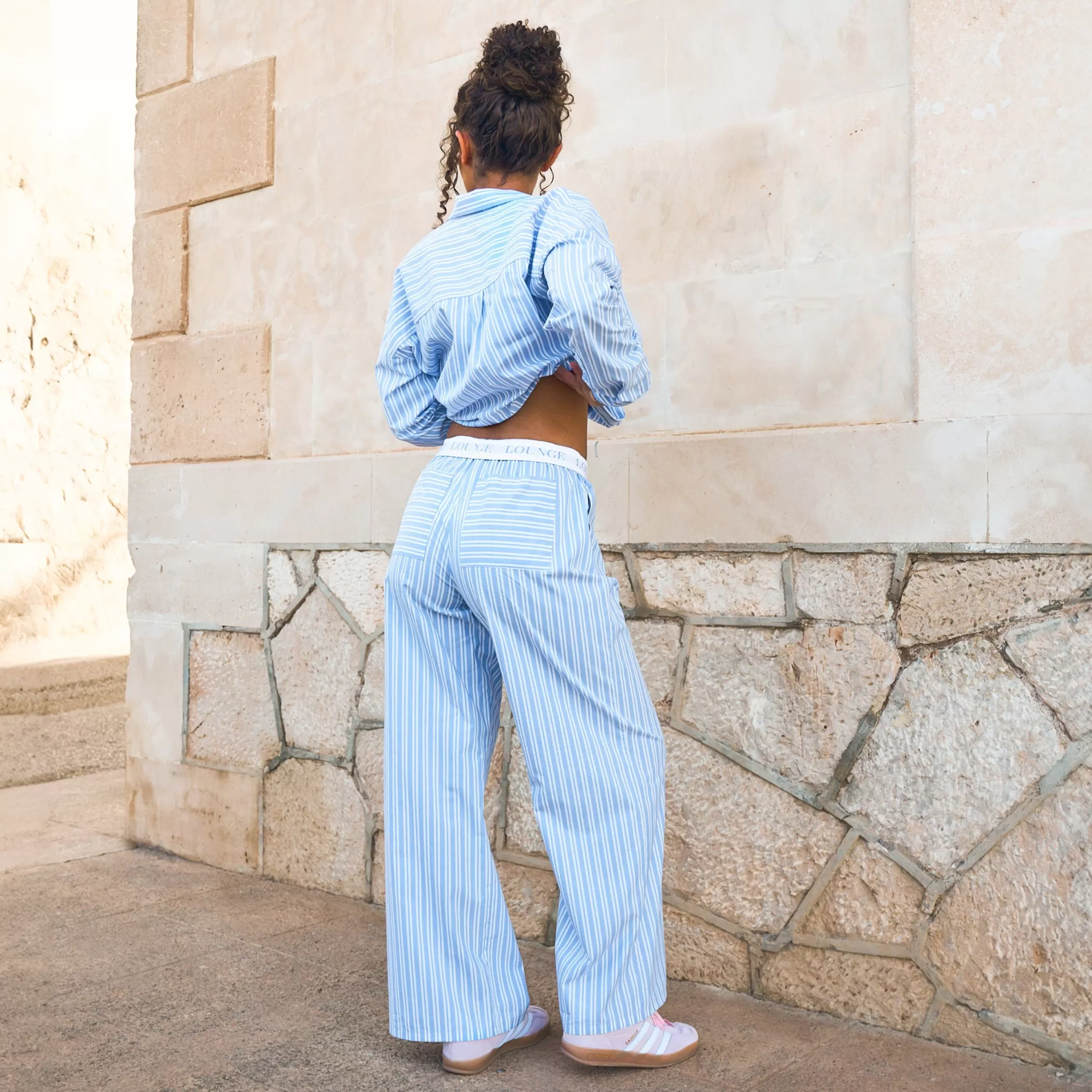 Endless Summer | Pants | Lounge Pinstripe Pants - Blue