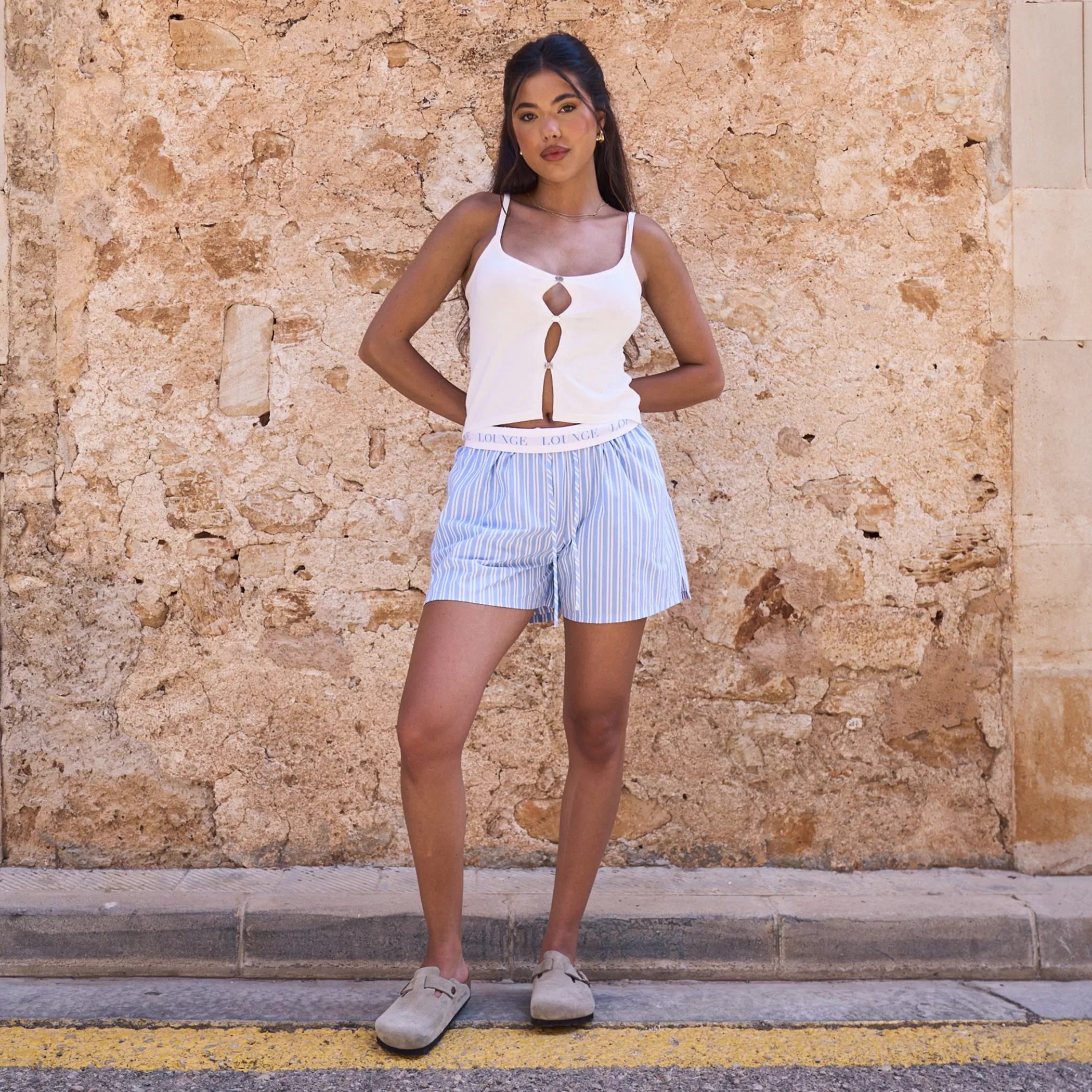 Endless Summer | Shorts | Lounge Pinstripe Shorts - Blue