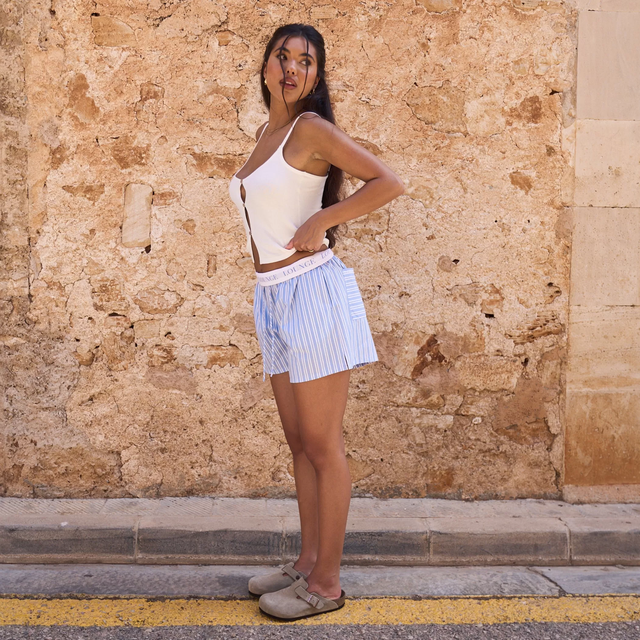 Endless Summer | Shorts | Lounge Pinstripe Shorts - Blue