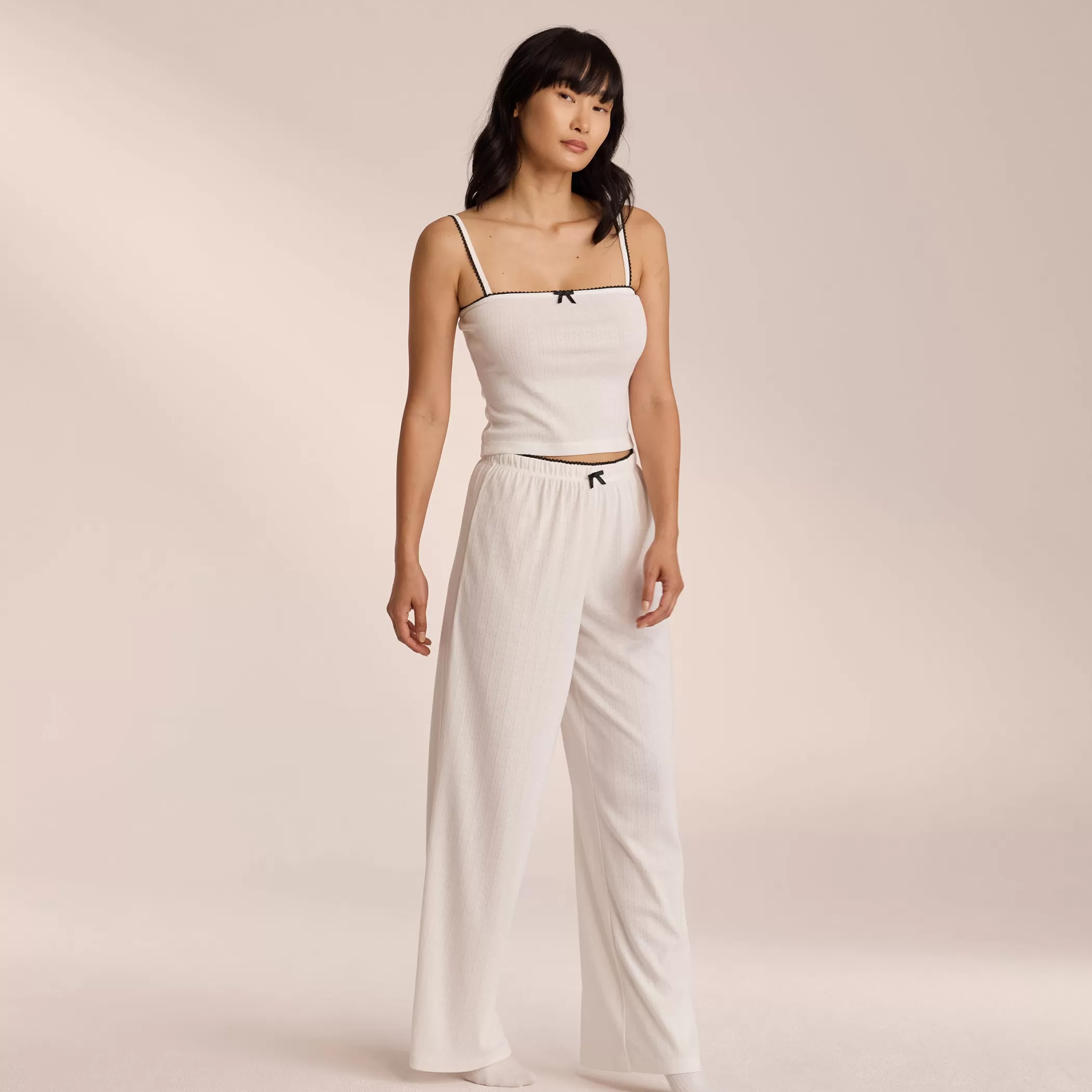 Breakfast Club | Bottoms | Lounge Pointelle Pajama Pants - White