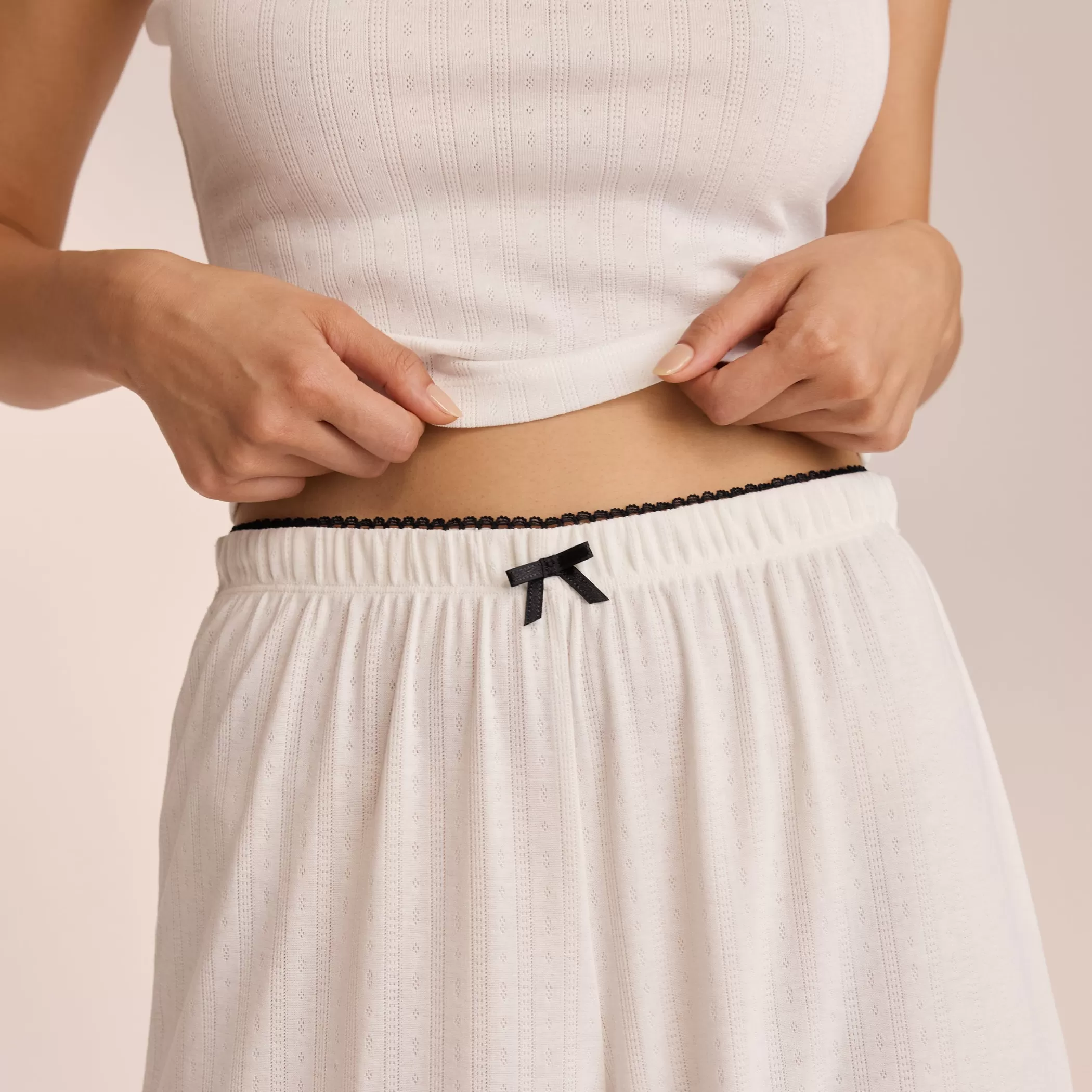 Breakfast Club | Bottoms | Lounge Pointelle Pajama Pants - White