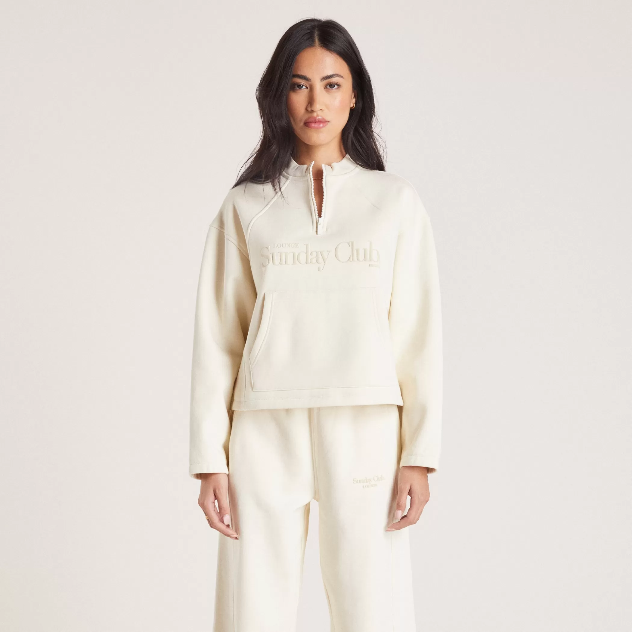 Hoodies & Sweatshirts | Sunday Club | Lounge Quarter Zip Sweater - Tofu