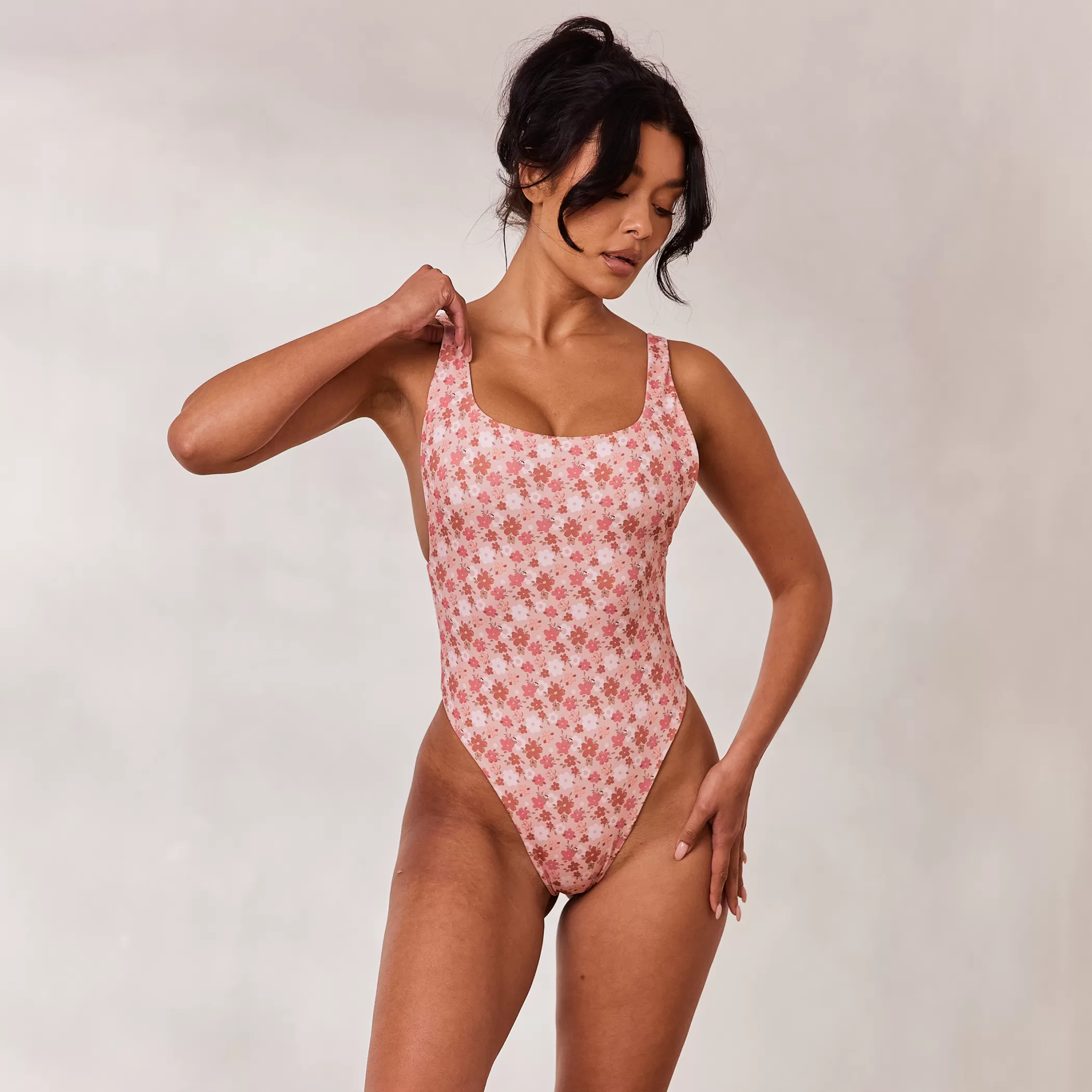 Reversible | Swimsuits | Lounge Reversible High Leg Swimsuit - Pink/Floral