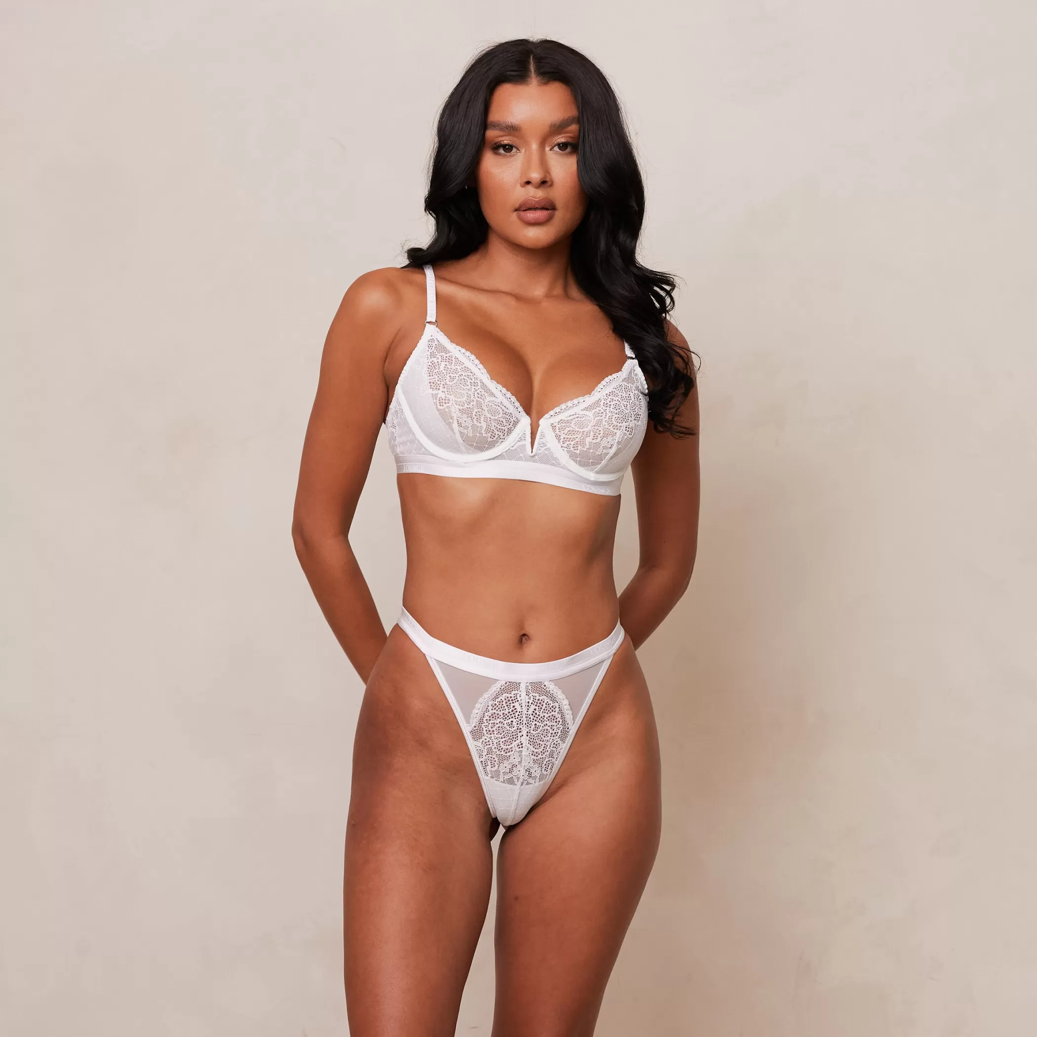 Bridal | Lace | Lounge Royal Balcony Bra & Thong Set - White